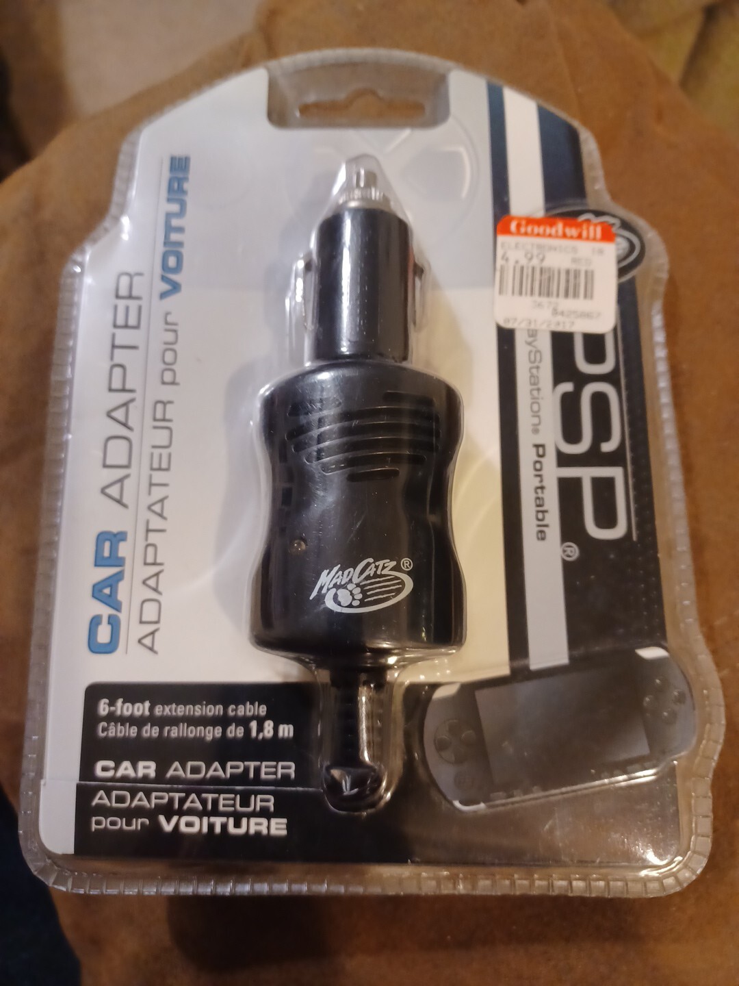Mad Catz Car Charger Power Adapter 8502 For Sony PSP
