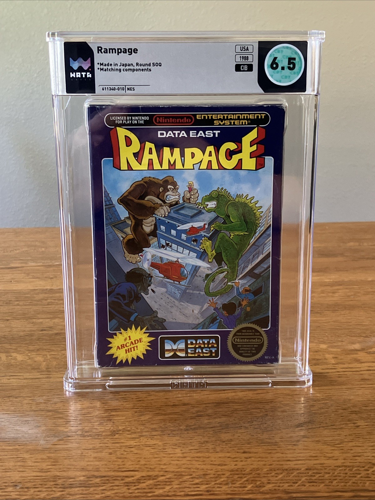 Rampage Nintendo NES 1988 Complete in Box CIB Graded 6.5 WATA Grading Video Game