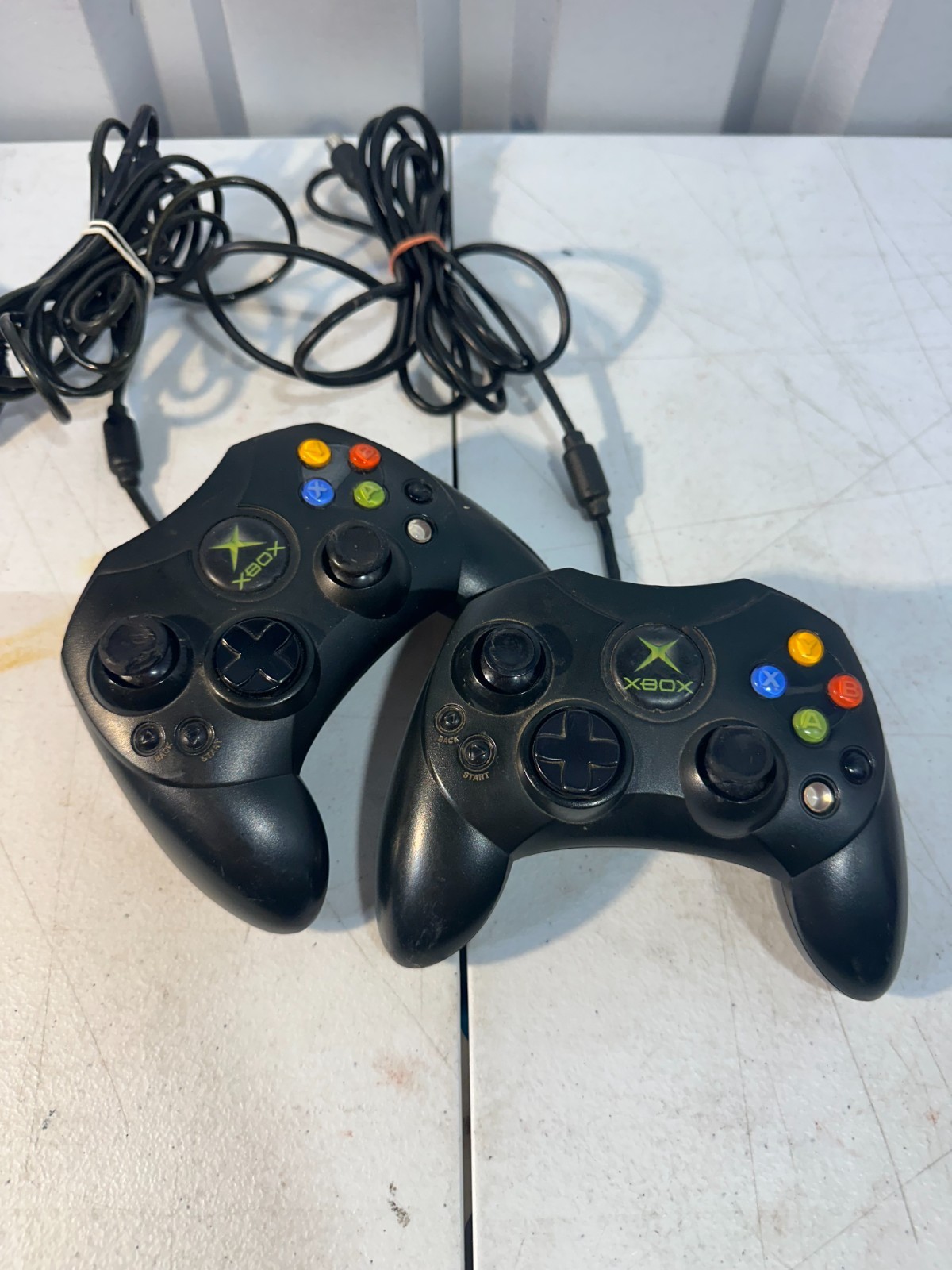 Lot of 2 Microsoft Xbox Controller S Wired Gamepad X08-69573 Bundle WORKING