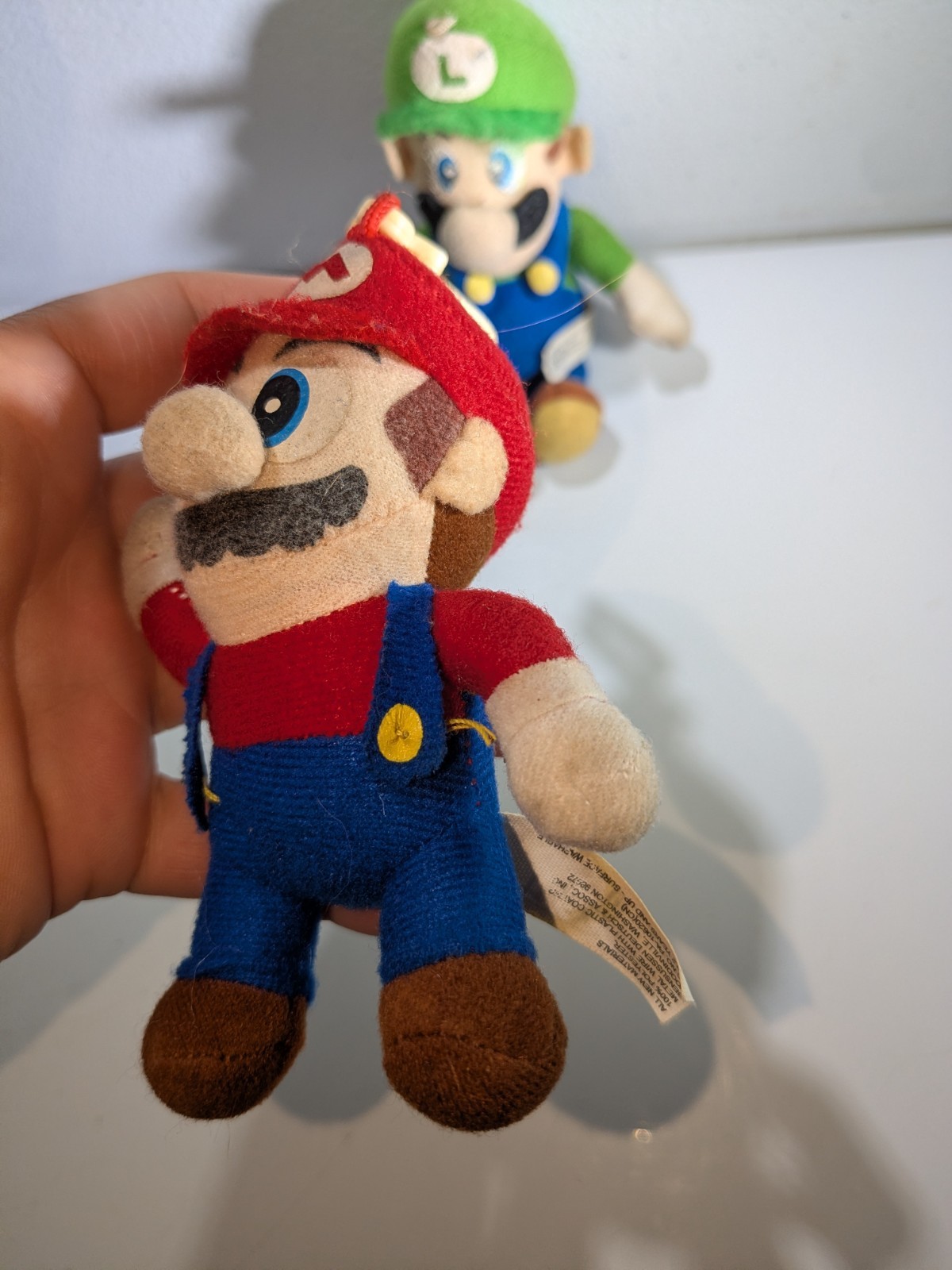 Toysite Mario Plush Keychain + Luigi BD&A Plush Both Issues Stains Dirty Wear