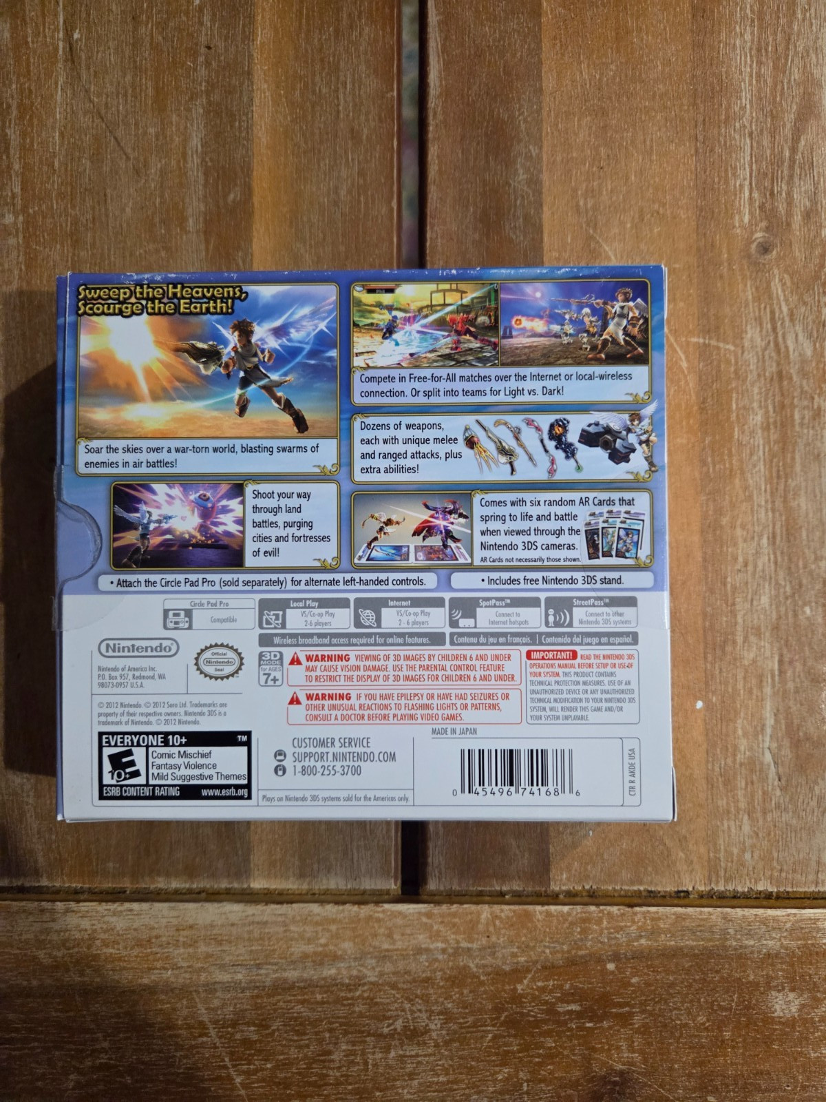 Kid Icarus: Uprising BIG BOX (Nintendo 3DS) CIB Complete Stand AR Cards Sealed