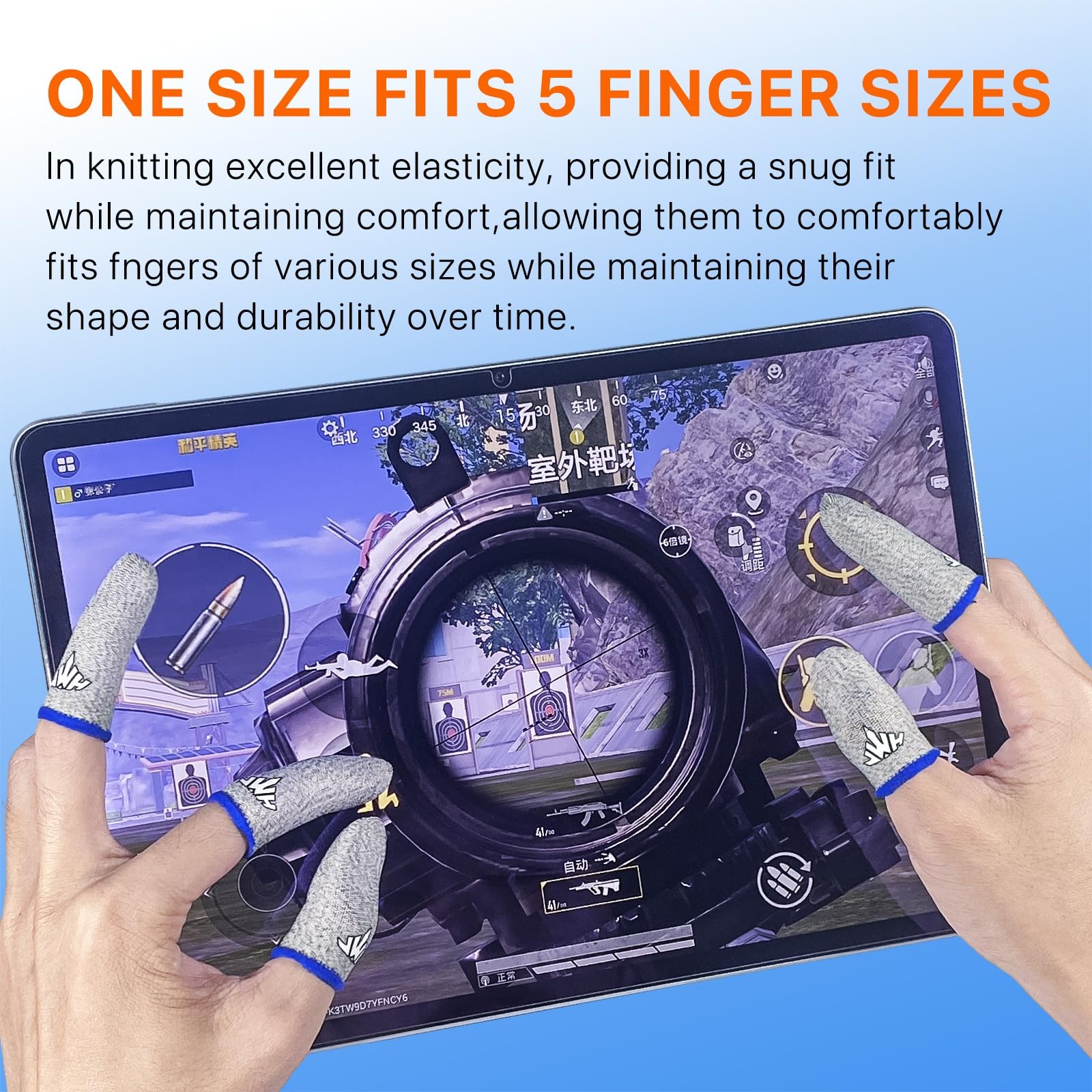 Ultra-Thin Silver Fiber Gaming Finger Sleeves,White Thumb Sleeves Gaming Cots…