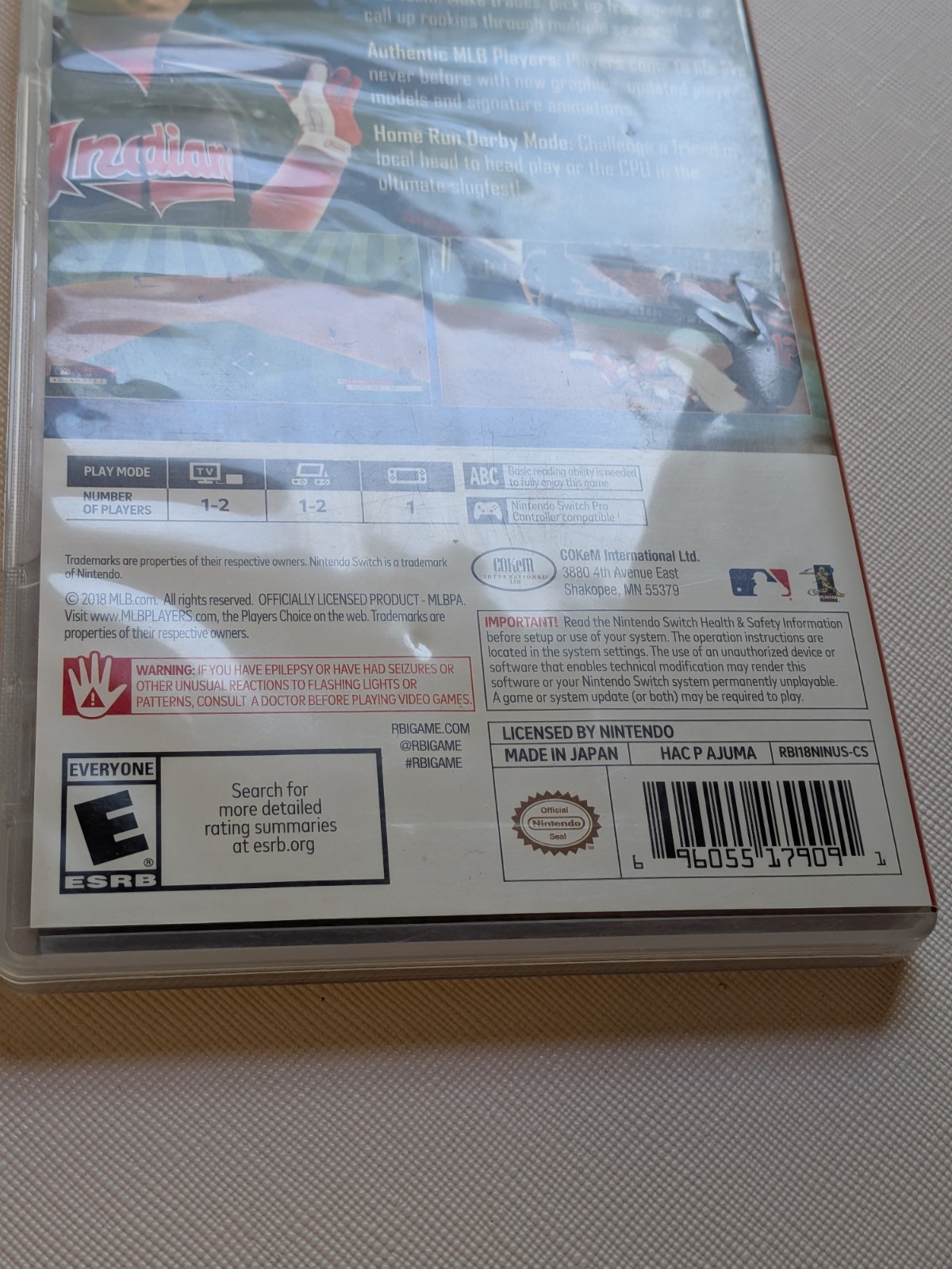 R.B.I. Baseball 18 (Nintendo Switch, 2018) RBI – Bends on artwork – Tested