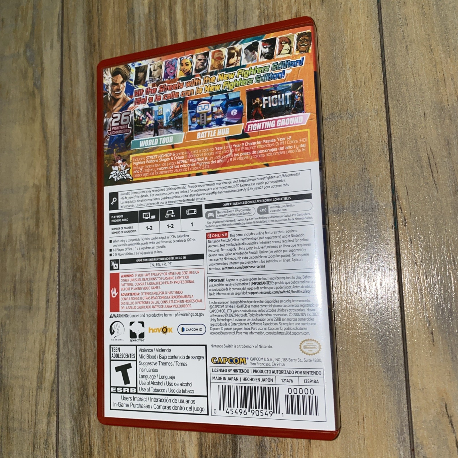 Street Fighter 6 Year 1-2 Fighters Edition (Switch 2) AUTHENTIC REPLACEMENT CASE