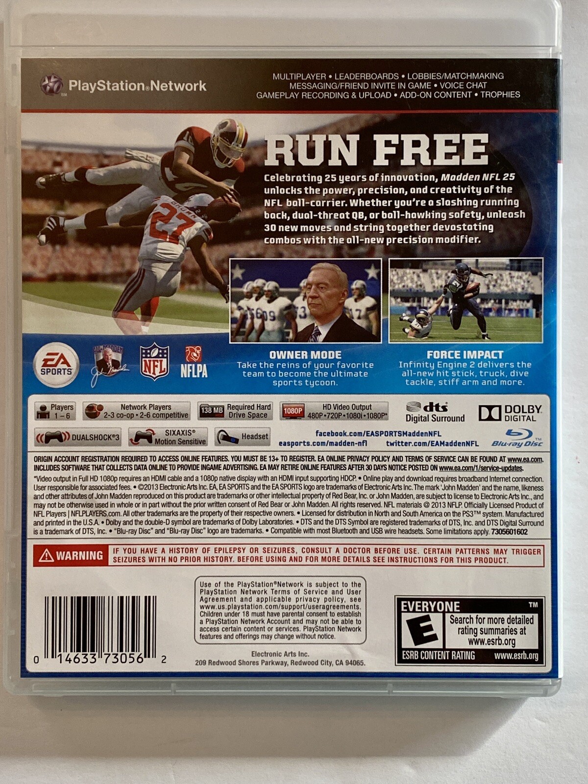 Madden NFL 25 (Sony PlayStation 3, 2013) Football games video games PS3