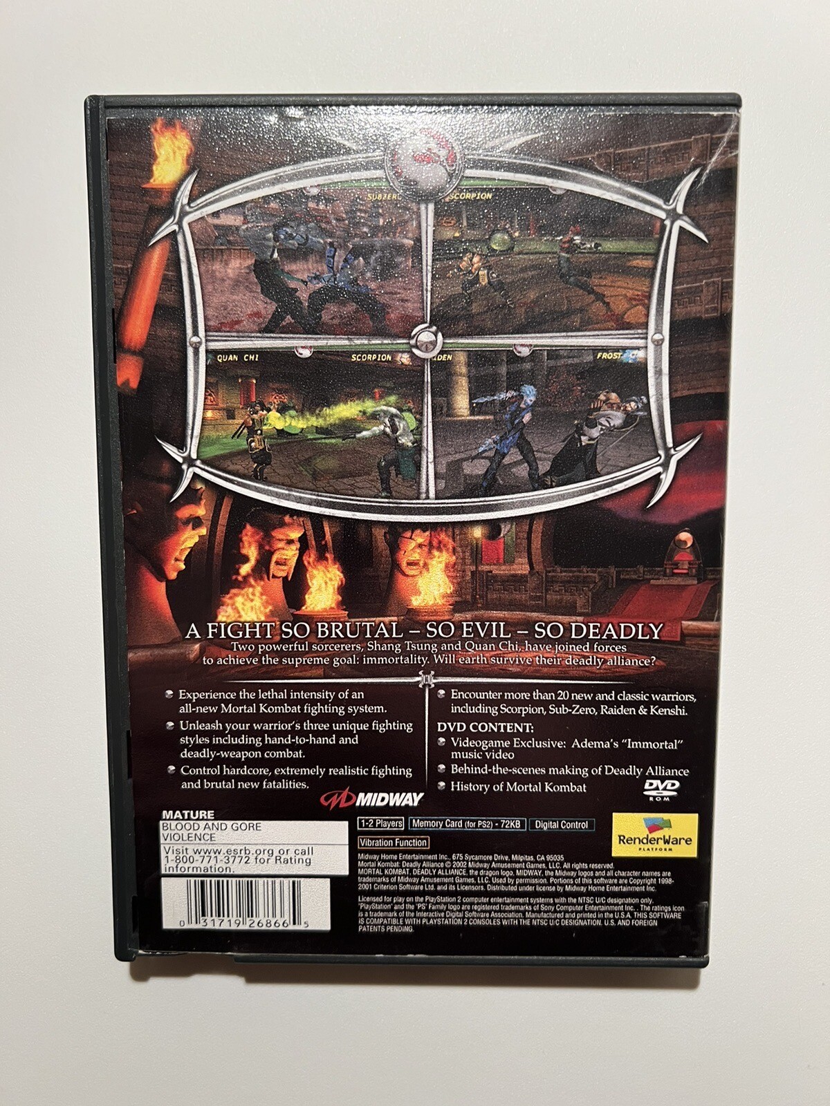 Moral Combat: Deadly Alliance PS2 – Blockbuster (NO MANUAL) – Play Tested!