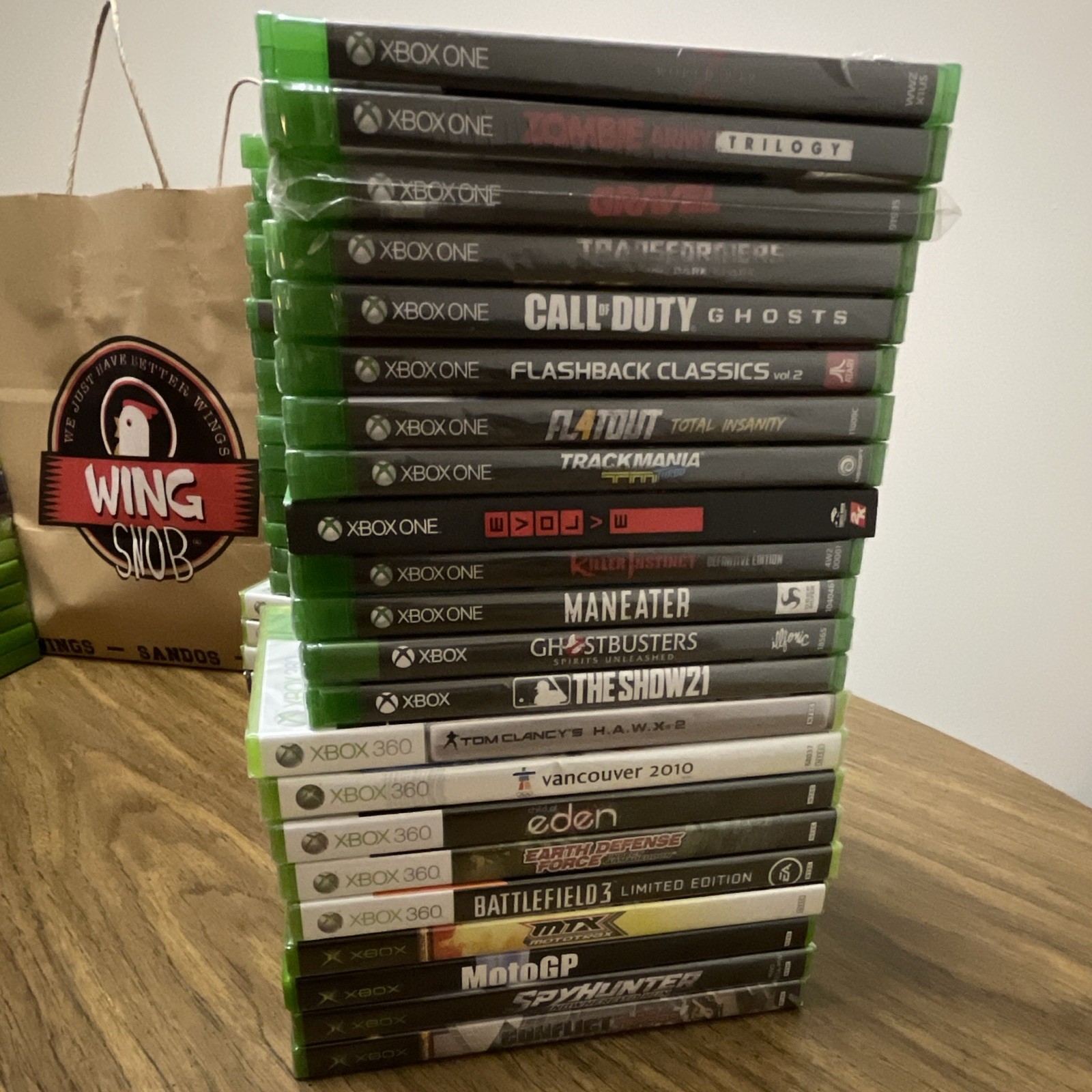 7/Microsoft Xbox One/Xbox 360 Mixed Game Lot w/ Cases Transformers, Ghostbusters