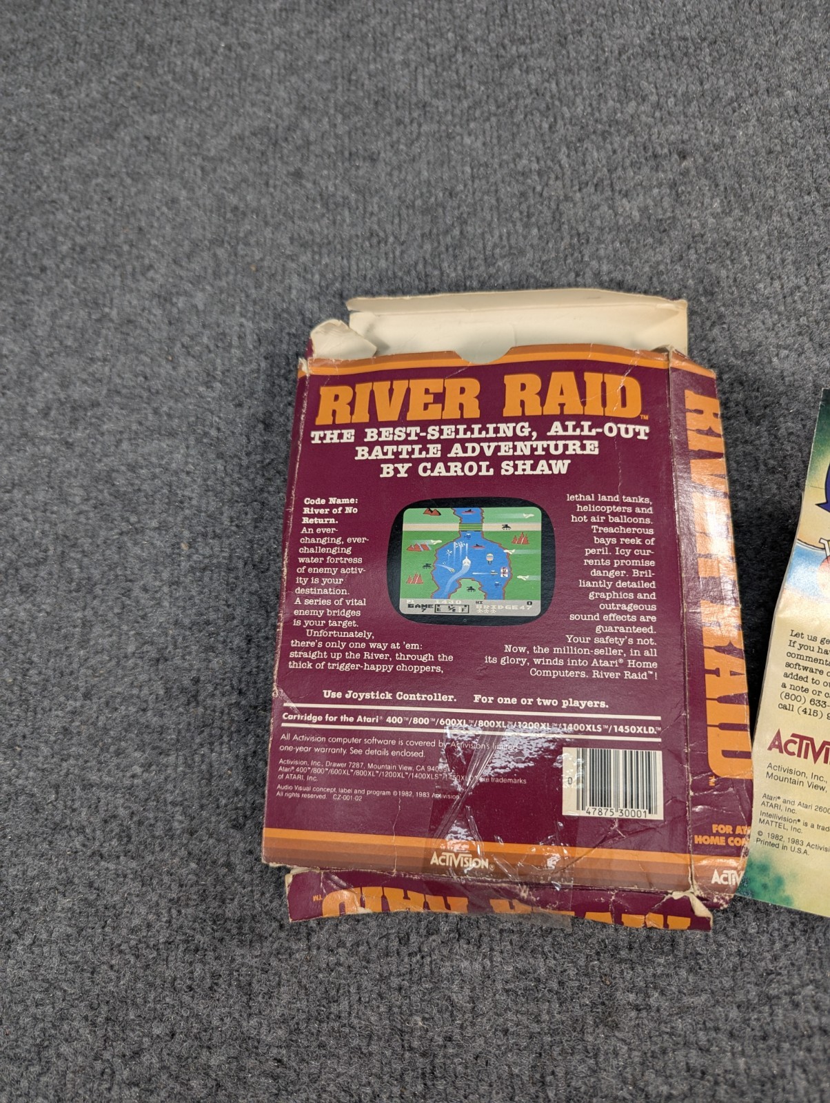 RIVER RAID Atari 400 / 800 / 1200 / XL / XE Cartridge Activision 1983 Tested VGC
