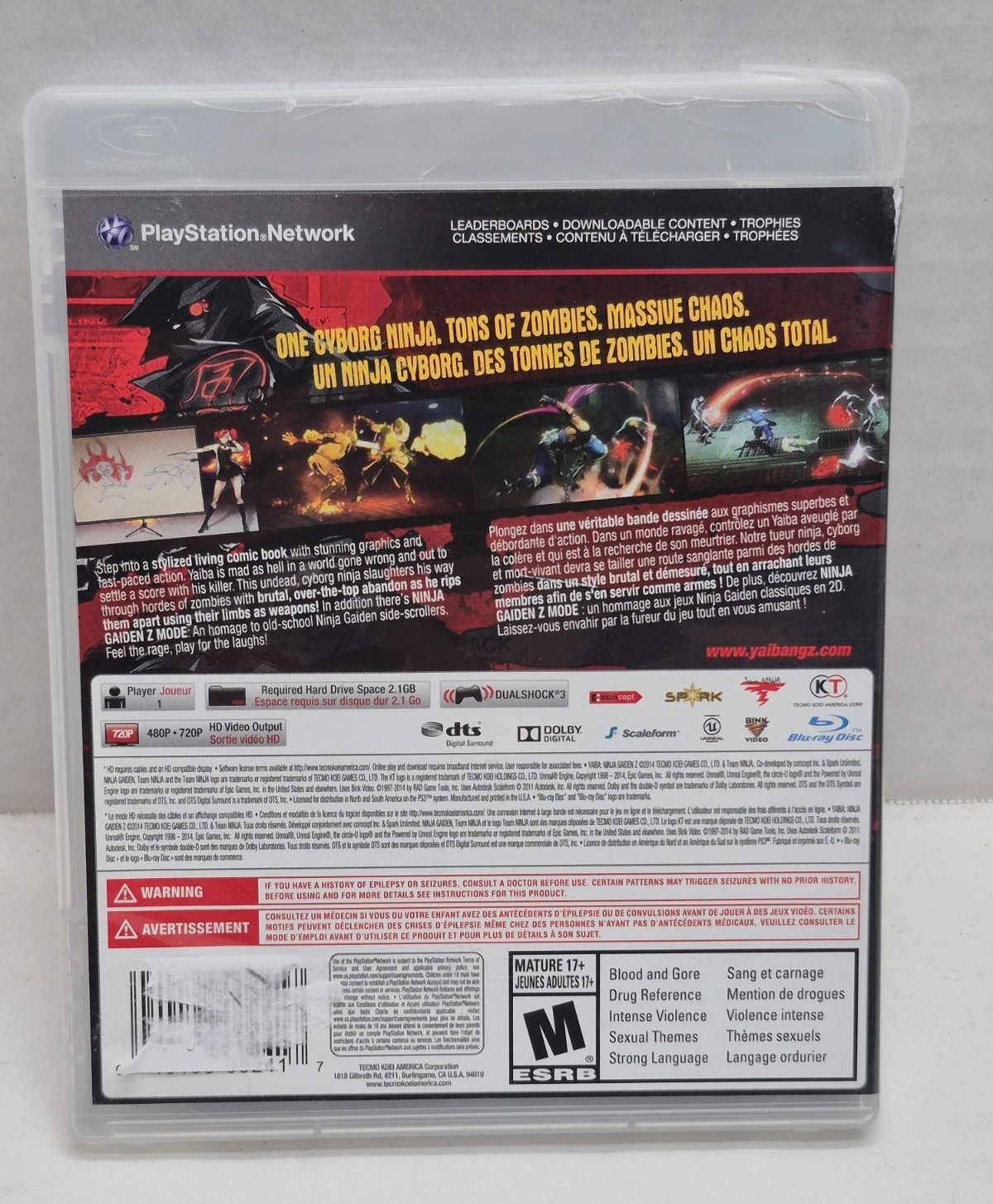 Sony PlayStation 3 PS3 Yaiba Ninja Gaiden Z Complete CIB Dark Horse Comic Book