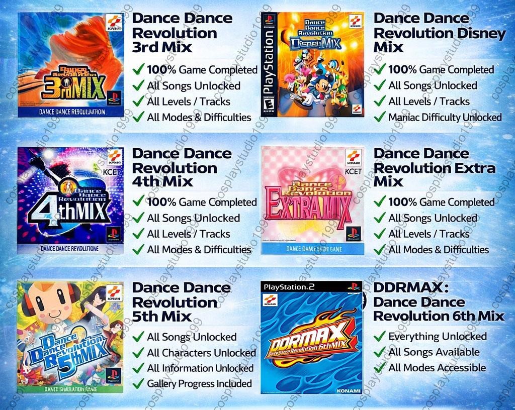 Dance Dance Revolution Save ALL PlayStation 2 PS2 Memory Card Unlocked Saves