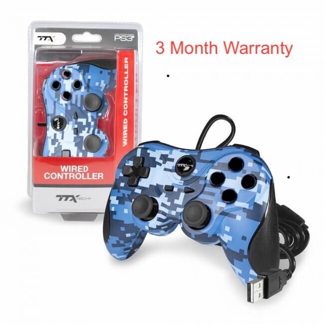 TTX Tech PS3 Digicamo Blue Wired USB Controller
