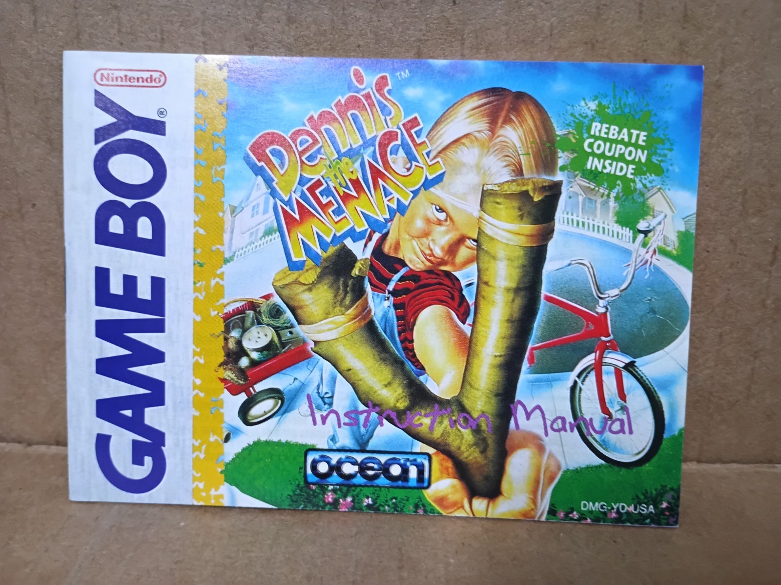 Dennis the Menace Instruction Manual and Poster for Nintendo Gameboy OCE-DMG-YD