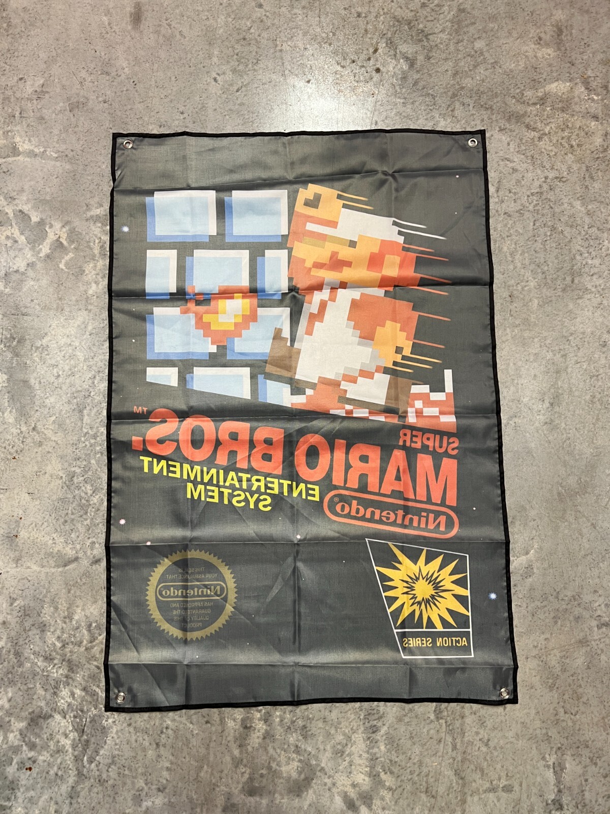 Super Mario Bros Custom Wall Flag Banner Tapestry 2 x 3 Ft, NES