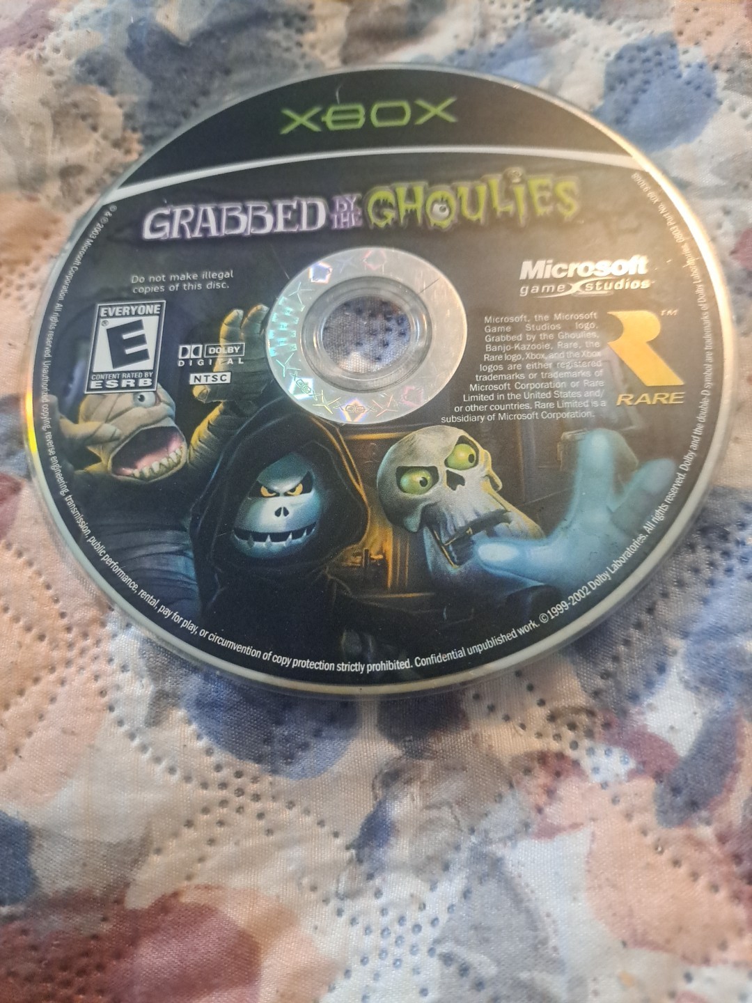 Grabbed by the Ghoulies (Microsoft Xbox, 2003) Disc & Clear Case Only Pre-owned