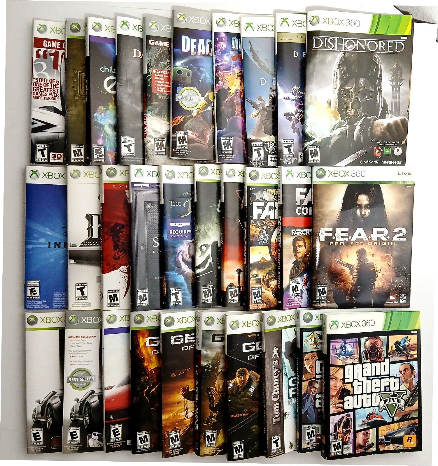 Microsoft XBOX 360 COVER ART – ARTWORK INSERTS ONLY – You Pick/Choose