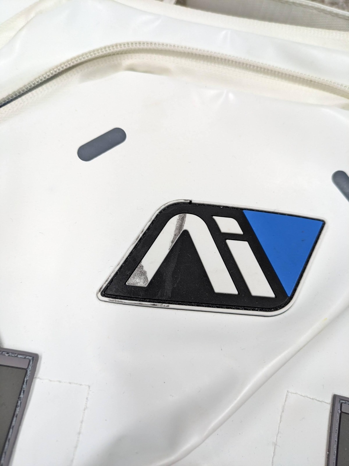 Mass Effect Andromeda Initiative Padded Backpack One Size White Gray Blue Orange