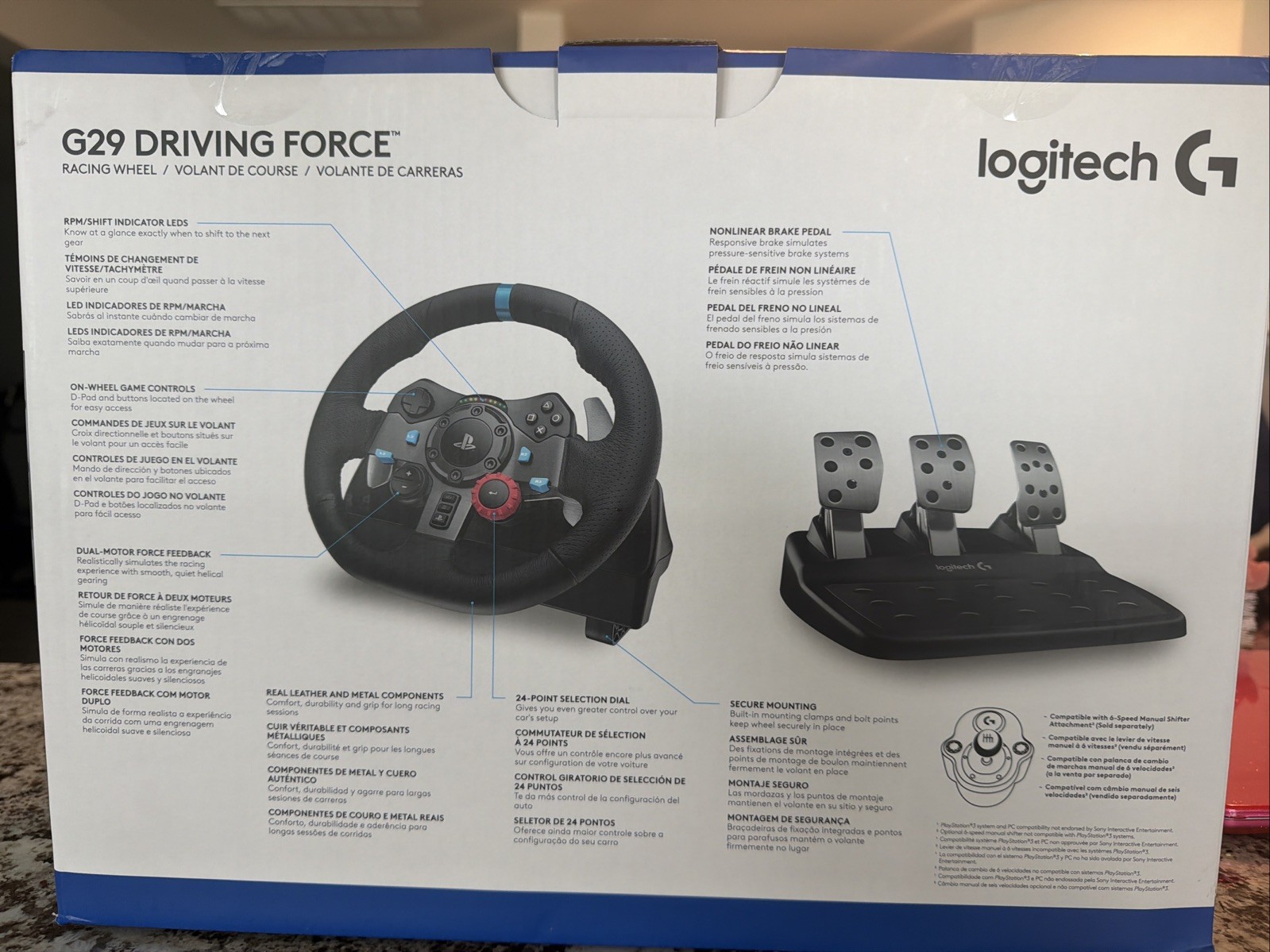 New Logitech G29 Driving Force Black 941-000110 Racing Wheel for PlayStation/PC