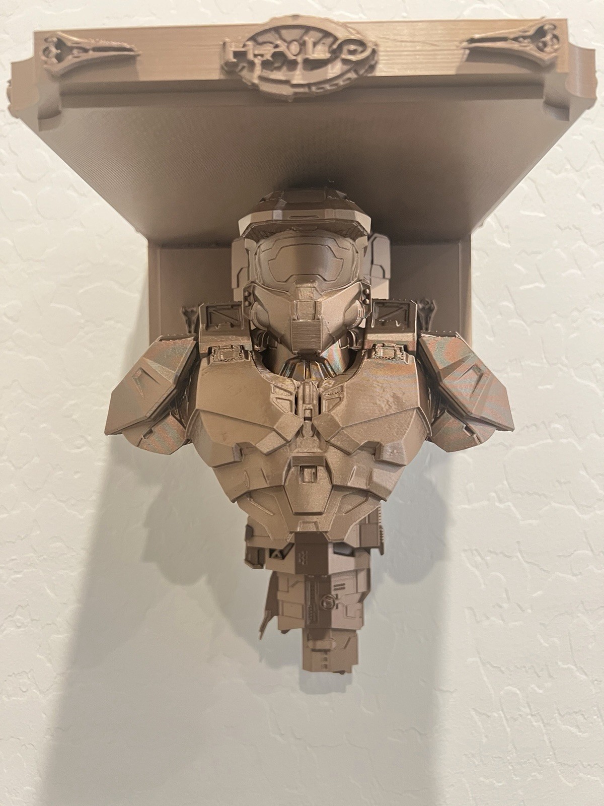 Halo Master Chief UNSC Pillar Of Autumn Like 7×7 Copper Wall Shelf Collectible