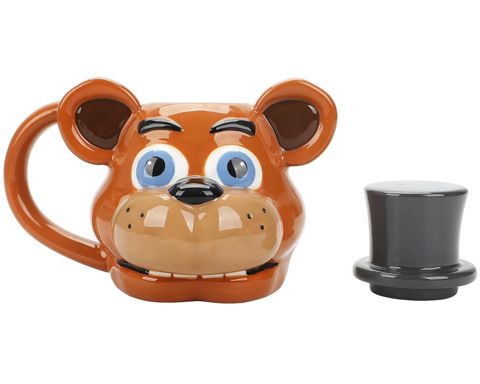 Five Nights At Freddy’s Sculpted Freddy Fazbear Ceramic Mug With Hat Lid 23 oz