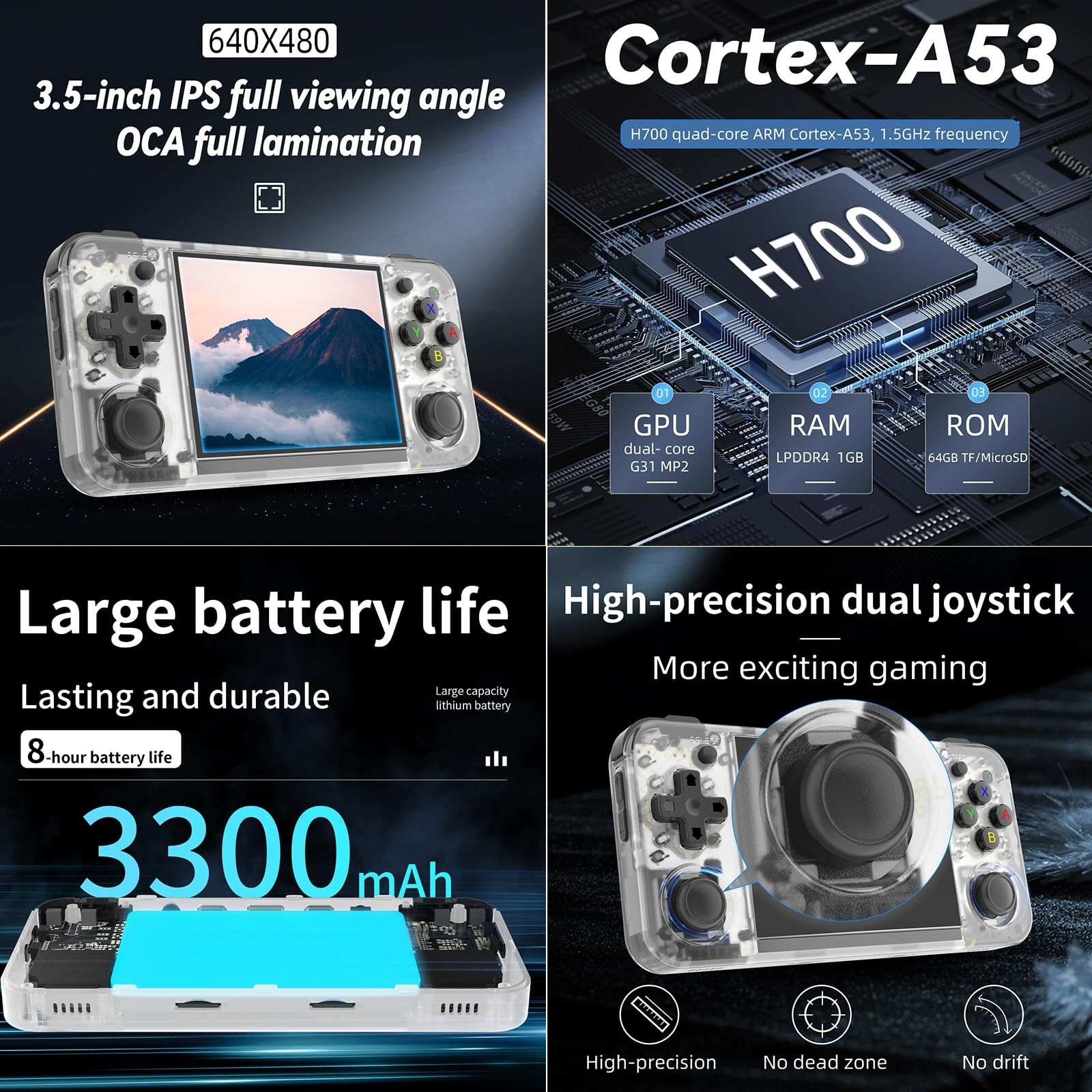 RG35XX H Retro Handheld Game Consoles rg35xxh Retro Gaming Console with 3300m…