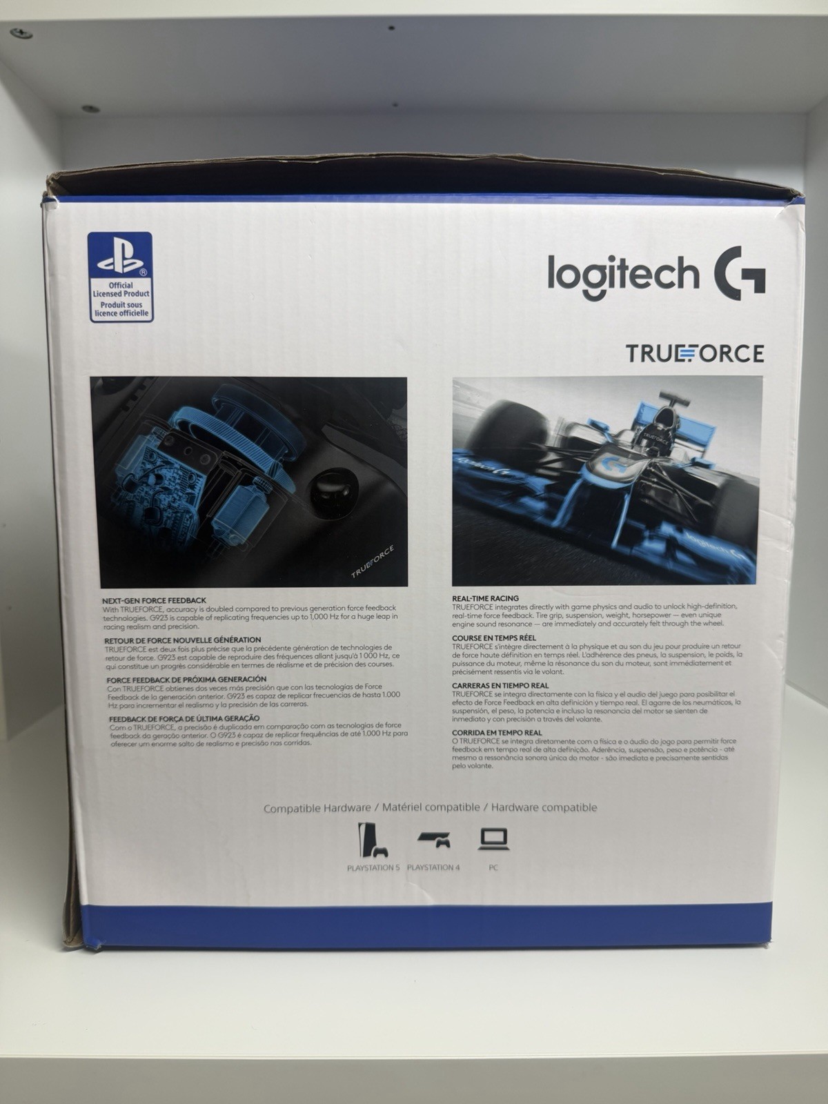 Logitech G923 Racing Wheel and Pedals – Black For Playstation and PC
