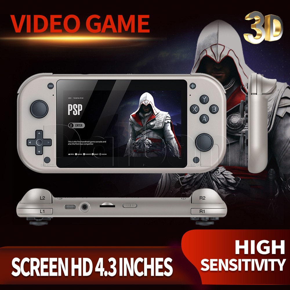 M17 Retro Handheld Game Console 4.3″ IPS Screen 64GB Portable Player