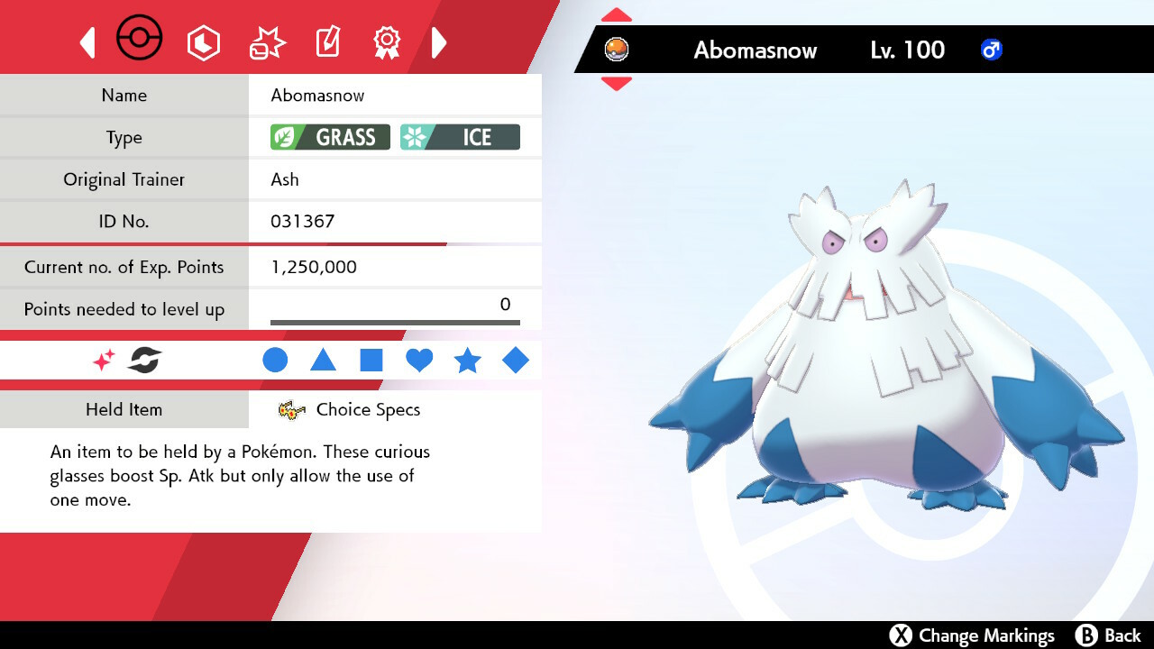 Pokemon Sword and Shield SWSH – Shiny 6IV Max EV Battle-Ready Abomasnow