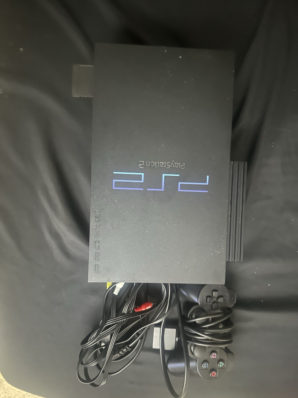 Sony PlayStation 2 PS2 Black Console SCPH-50001 Bundle w/ Controller Cables