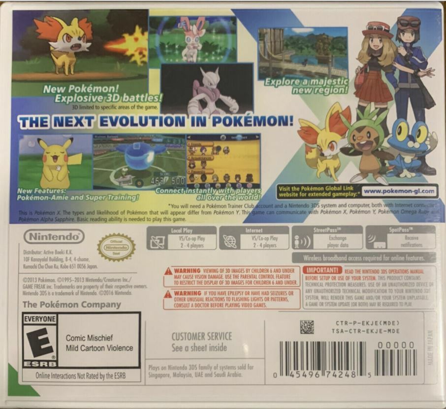 Pokemon X – Nintendo 3DS – Brand New – Factory Sealed – World Edition*