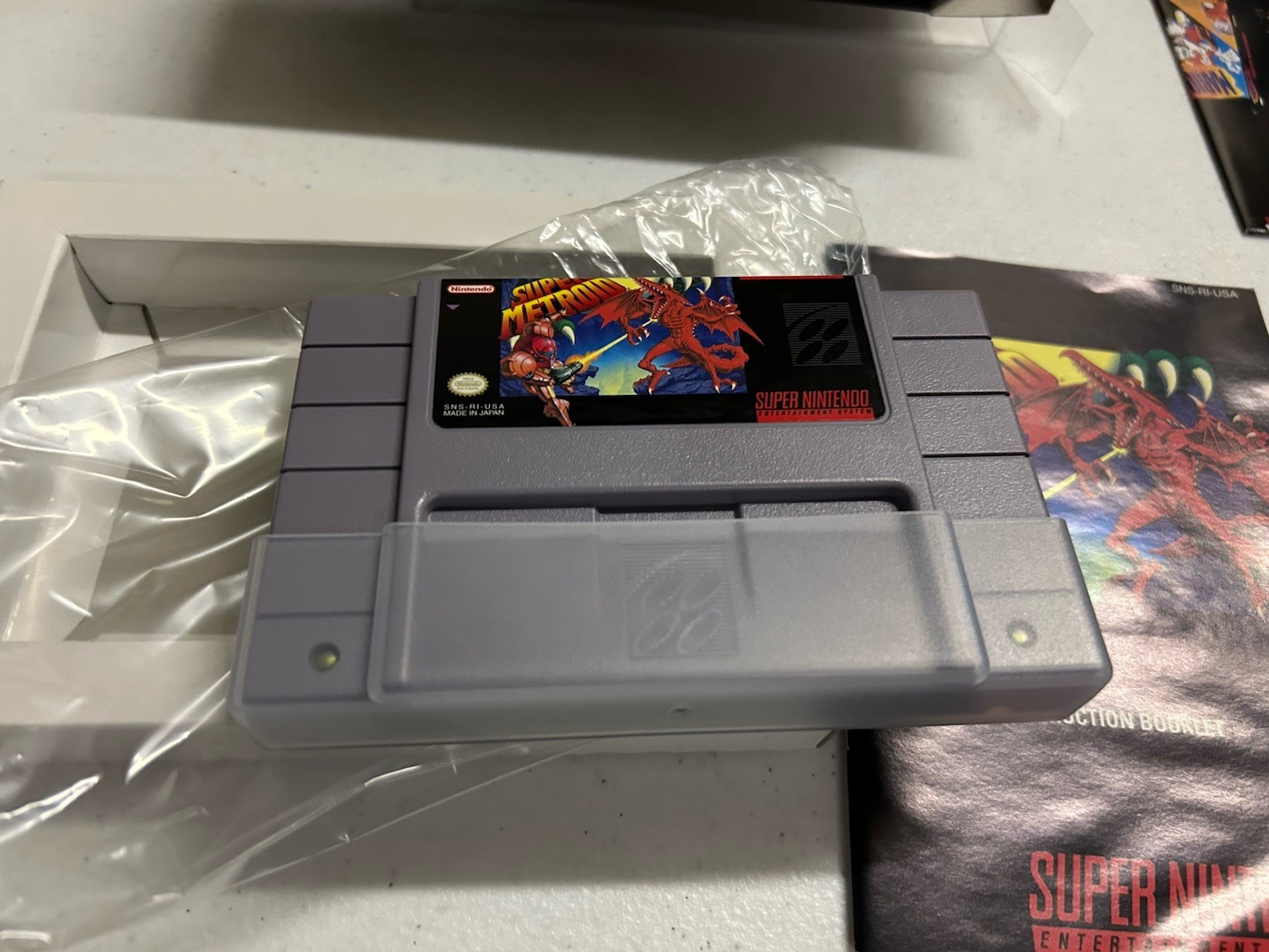 CLEAN Super Metroid SNES NINTENDO Complete In Box Authentic CIB W/Protector