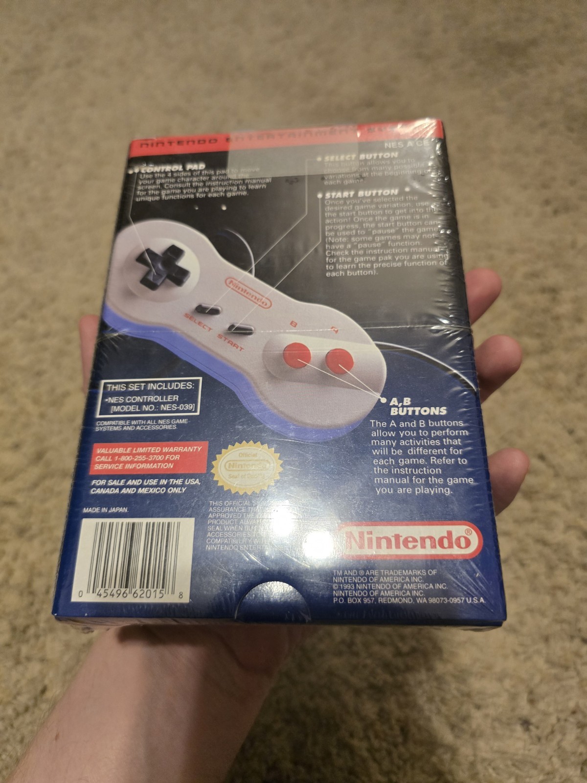 SEALED Nintendo NES Dogbone Controller OEM Sealed New NES-039 Japan Authentic