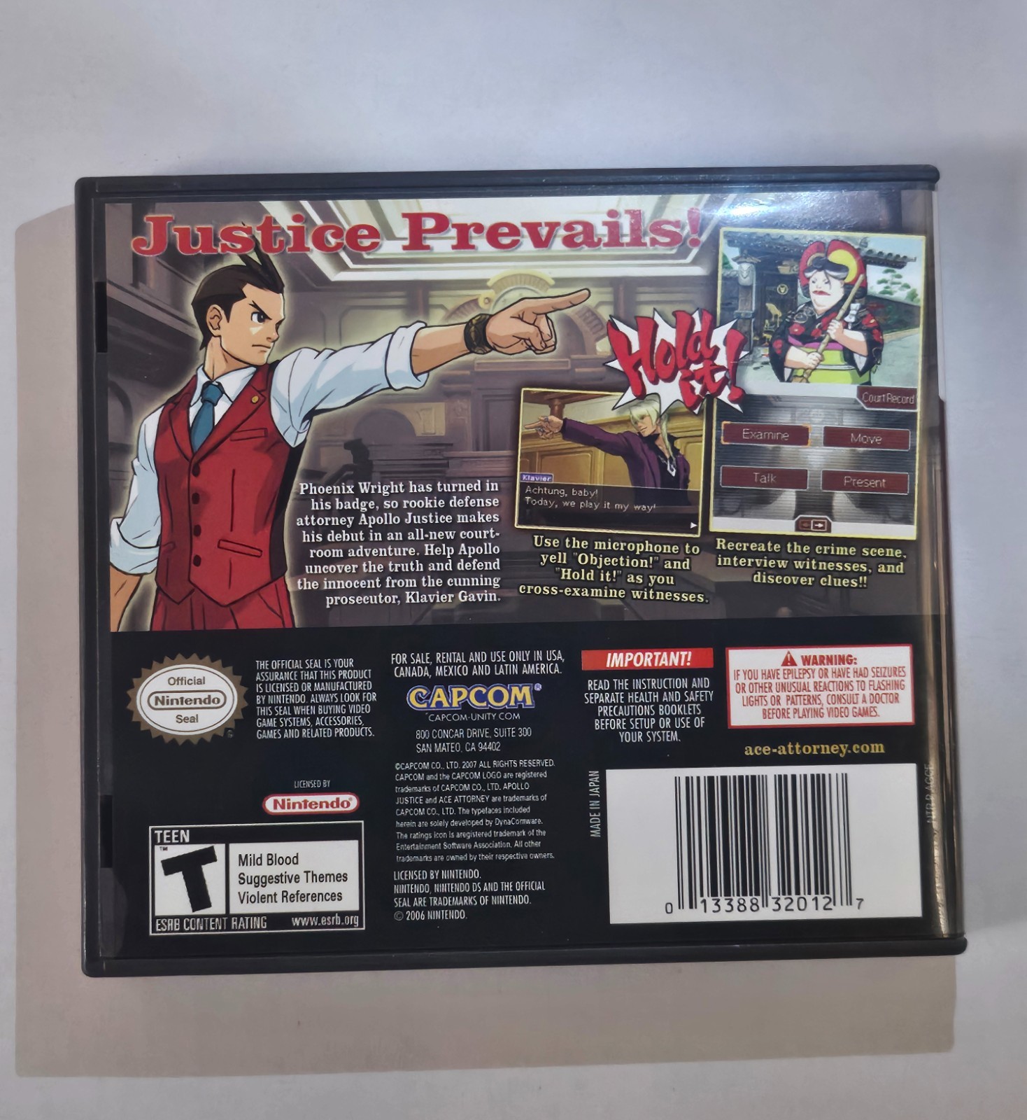 Ace Attorney Apollo Justice (Nintendo DS, 2007) *CIB*