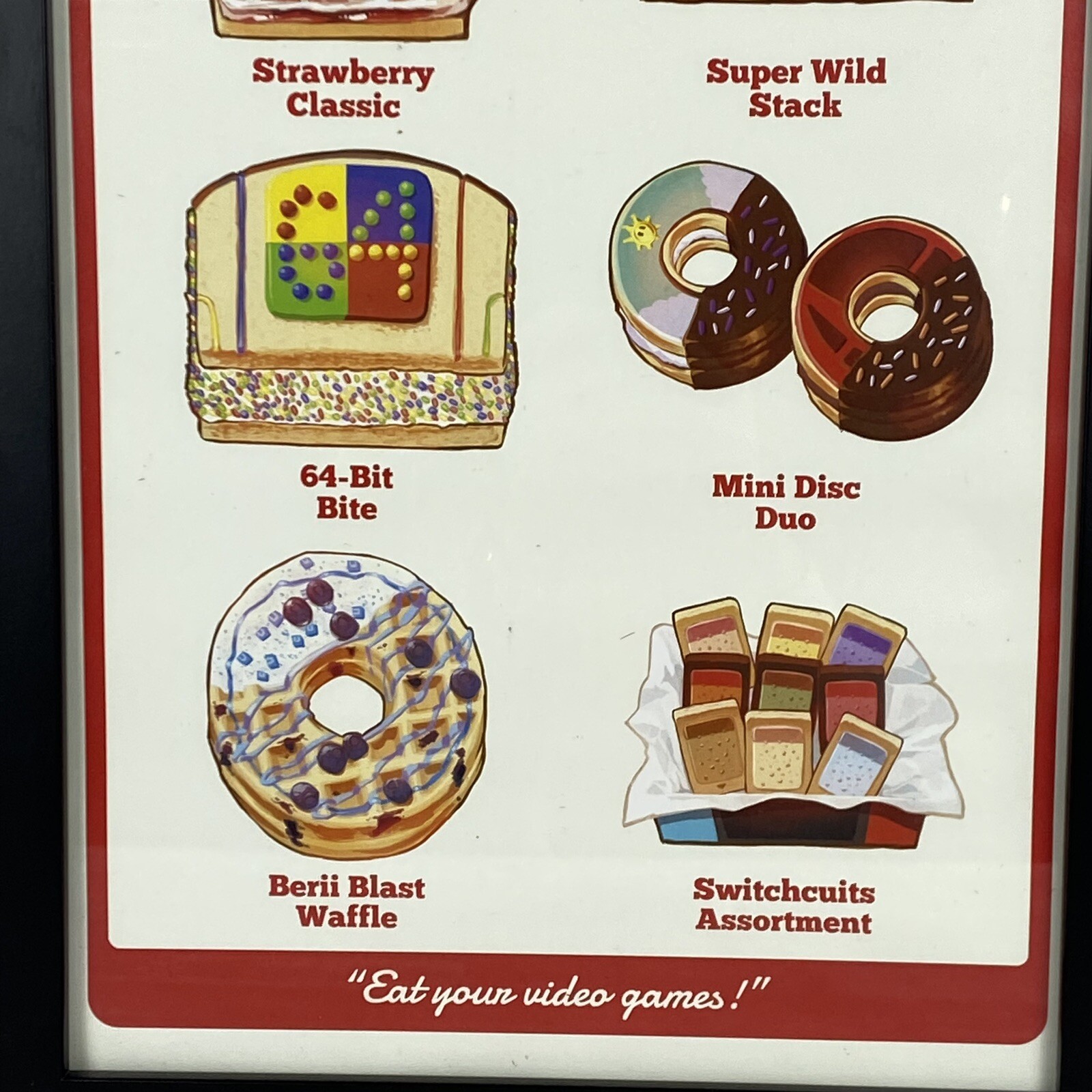 Rare Kirby’s Warpster Drive-in And NintenNoms Cafe Promo Poster Page Framed Art