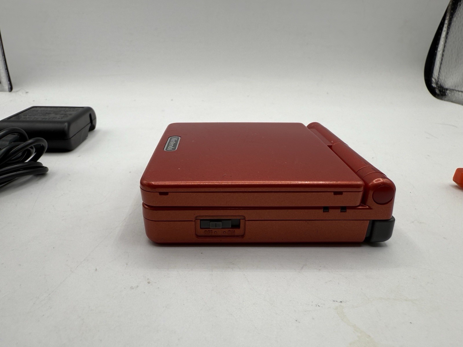 Nintendo Game Boy Advance SP AGS-001 Flame Red With Pokemon Leafgreen & Firered