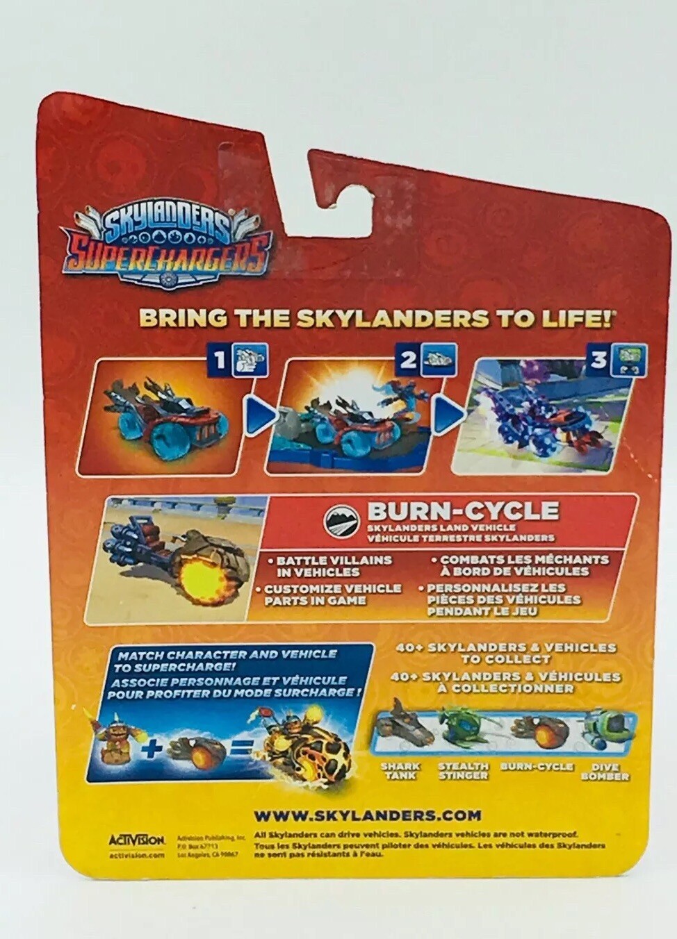 SKYLANDERS SUPERCHARGERS BURN-CYCLE FIRE LAND VEHICLE TOY NEW