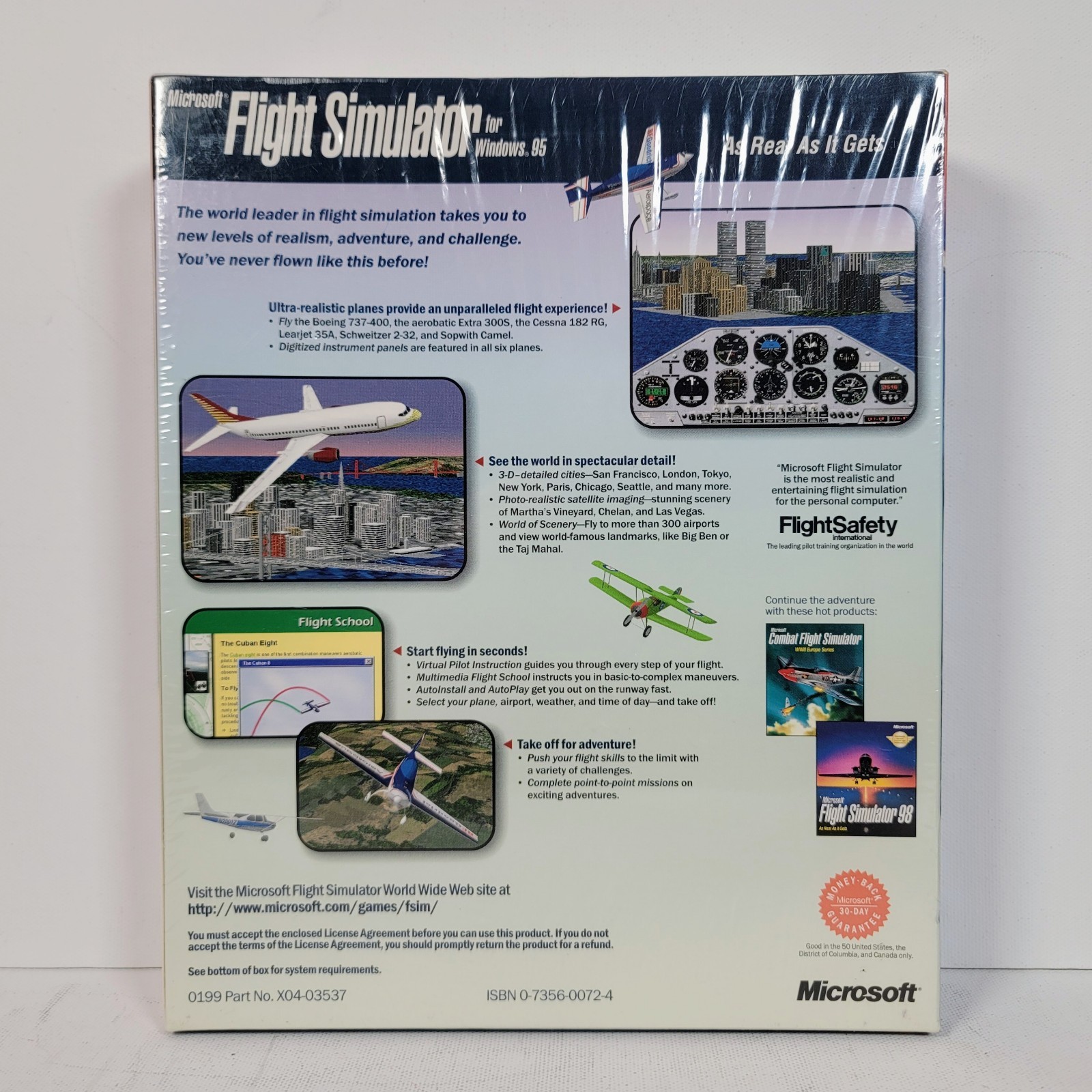 Microsoft Flight Simulator Windows 95 Big Box PC FACTORY SEALED (Box Wear) NEW