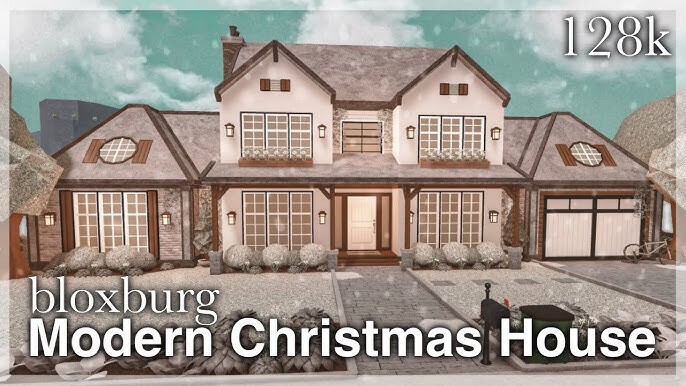 BLOXBURG MODERN CHRISTMAS HOUSE!FAST DETAILED BUILDER FOR AFFORDABLE PRICE