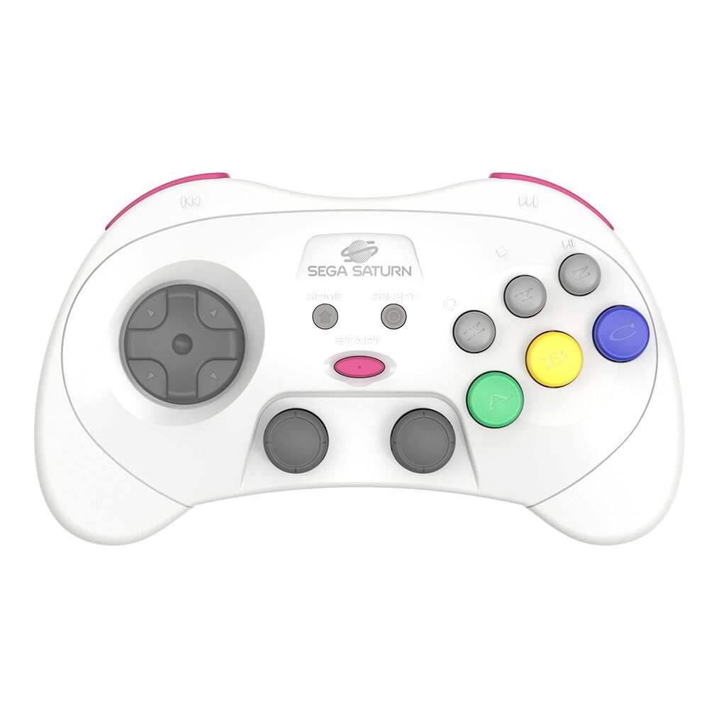 Retro-Bit SEGA Saturn® 2.4GHz Wireless Pro Controller for Sega Saturn PC – White