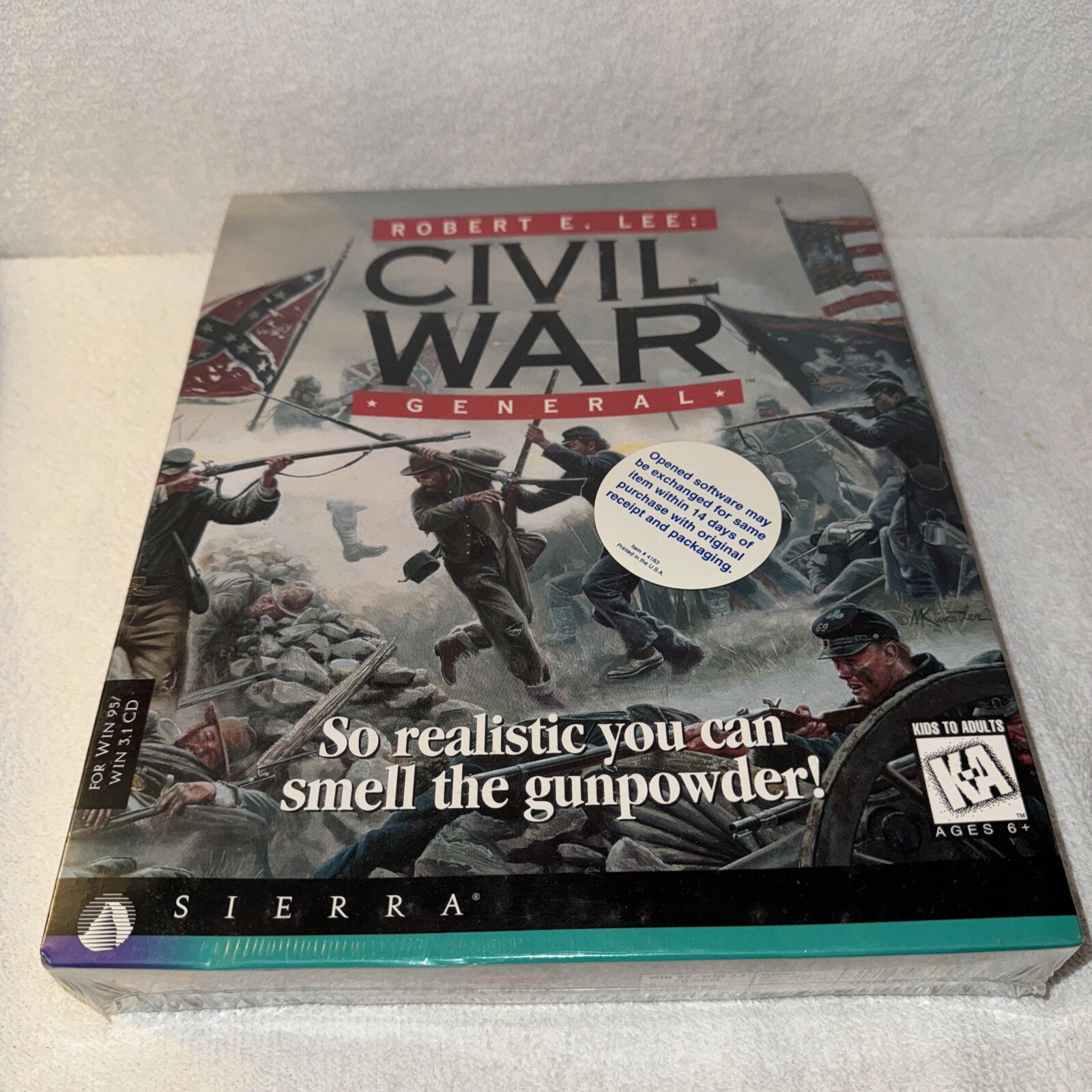 Vintage SEALED 1996 Sierra Robert E. Lee Civil War Big Box PC Game