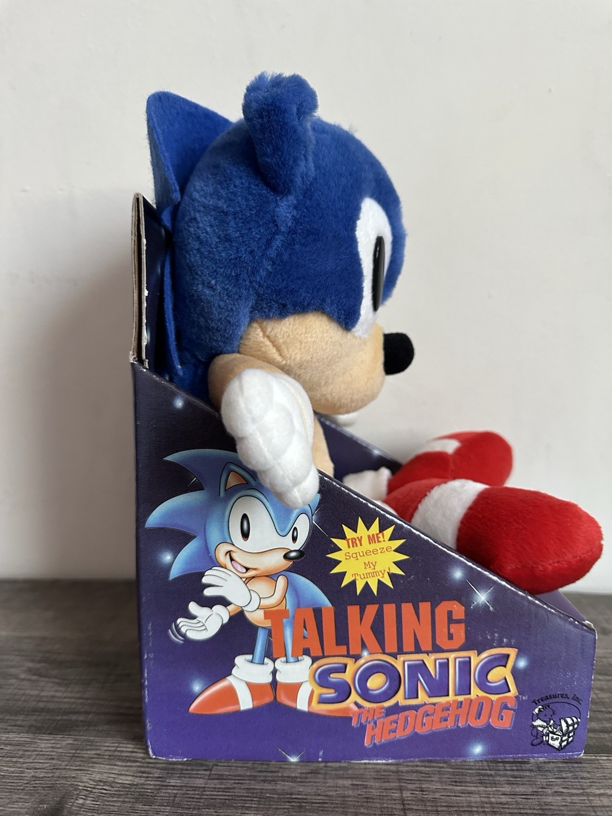 Sonic the Hedgehog 1997 Vintage Talking Plush Sega Treasures Inc *Still Talks!