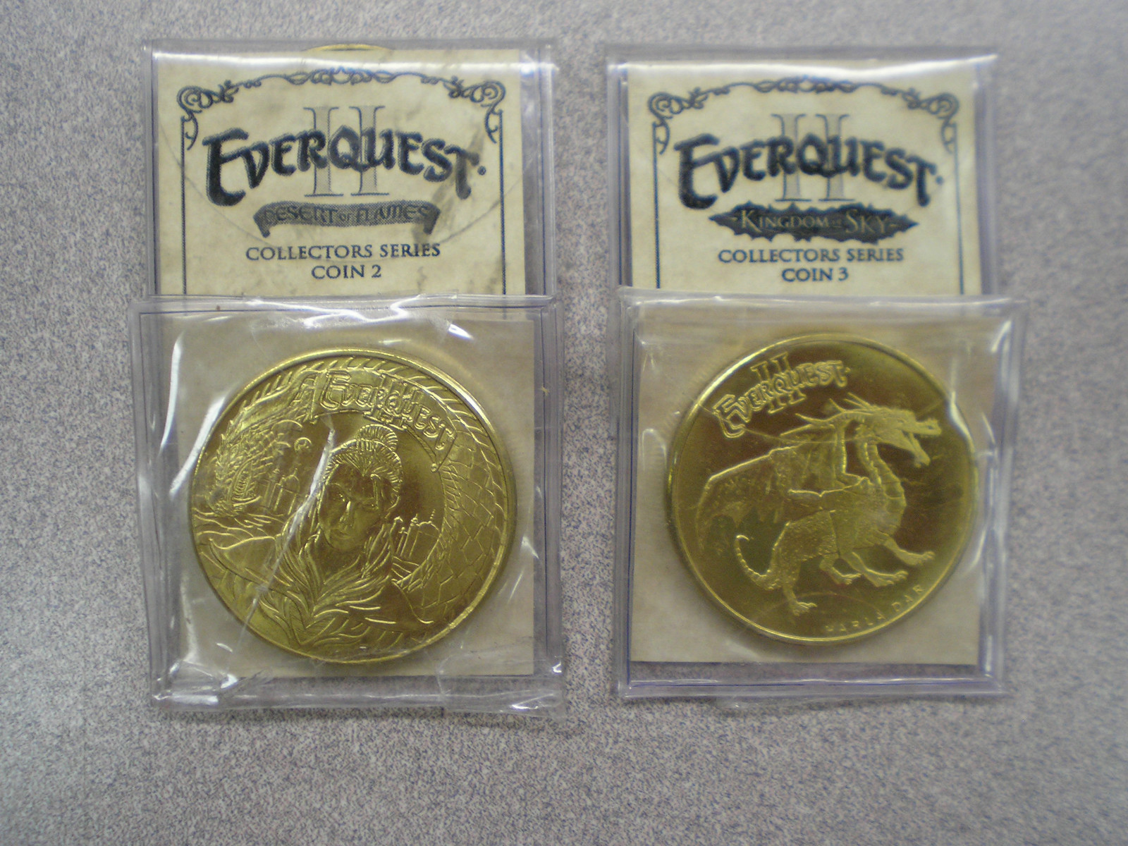 Everquest II Set of 2 Collector’s Series Coins EQ2 Everquest 2 Coins #2 & #3