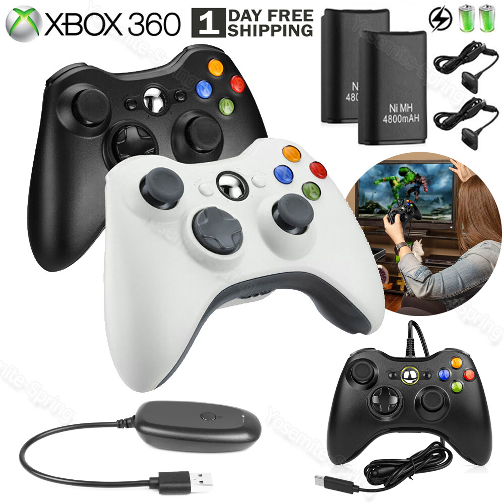 Wireless & Wired Controller For Xbox 360 / Windows 7 8 10 11 PC Gamepad Joystick