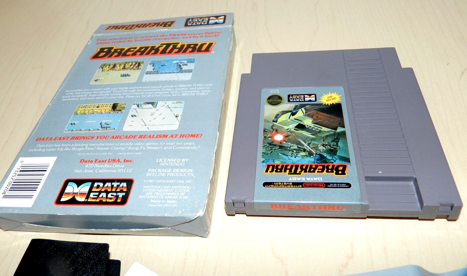 BREAKTHRU NINTENDO NES GAME DATA EAST 1987 COMPLETE