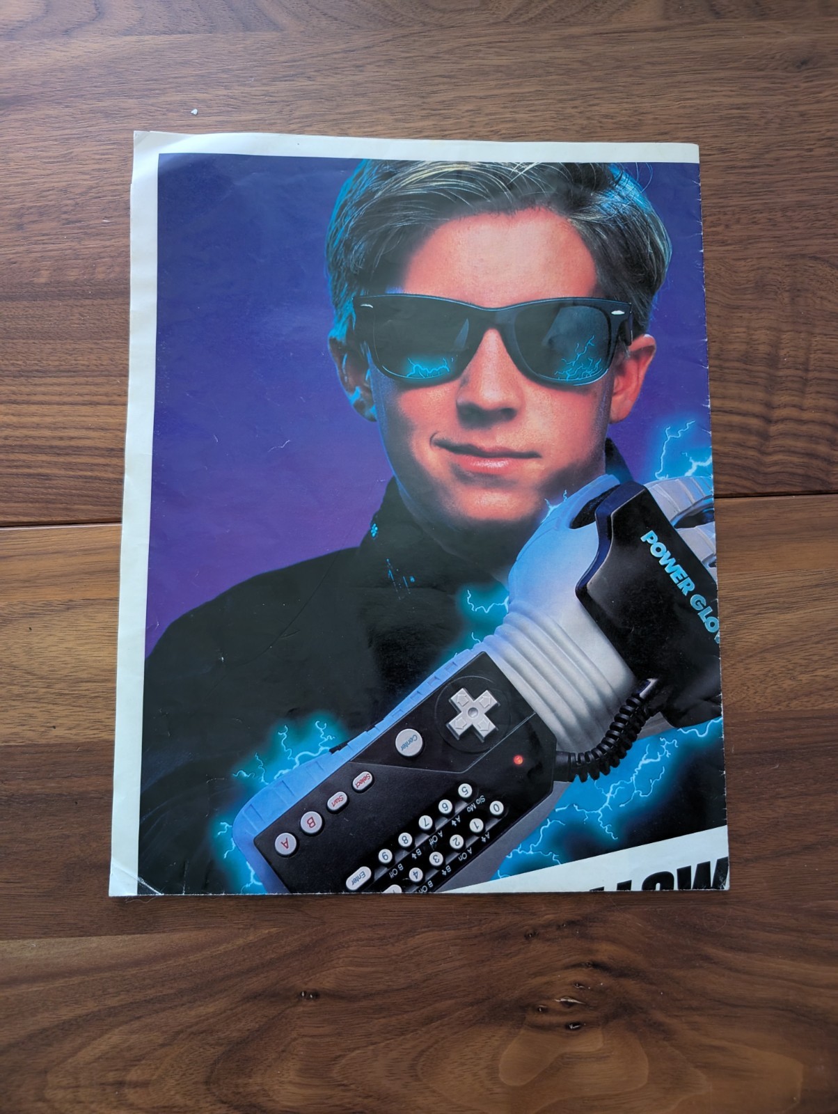 Vintage 1989 Nintendo POWER GLOVE Challenge Promo Fold-Out Poster Insert 17”x22”