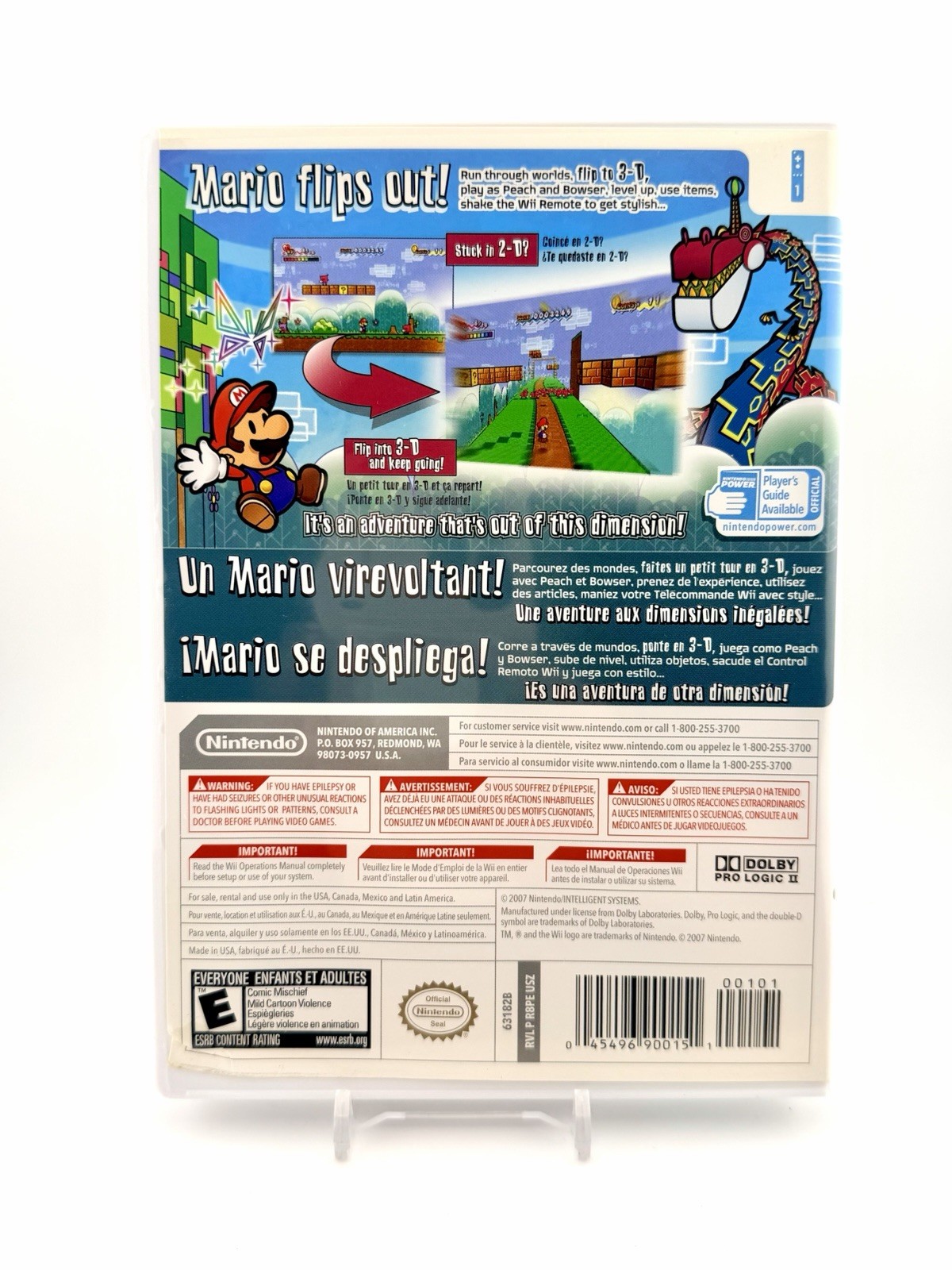 Super Paper Mario (Nintendo Wii, 2007) Complete CIB – 1 Year Warranty -Free Ship