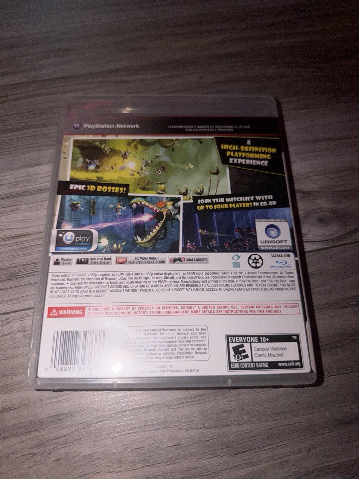 Ubisoft Rayman Legends Sony PlayStation 3 Game 2013 NTSC-U/C E10+ Manual