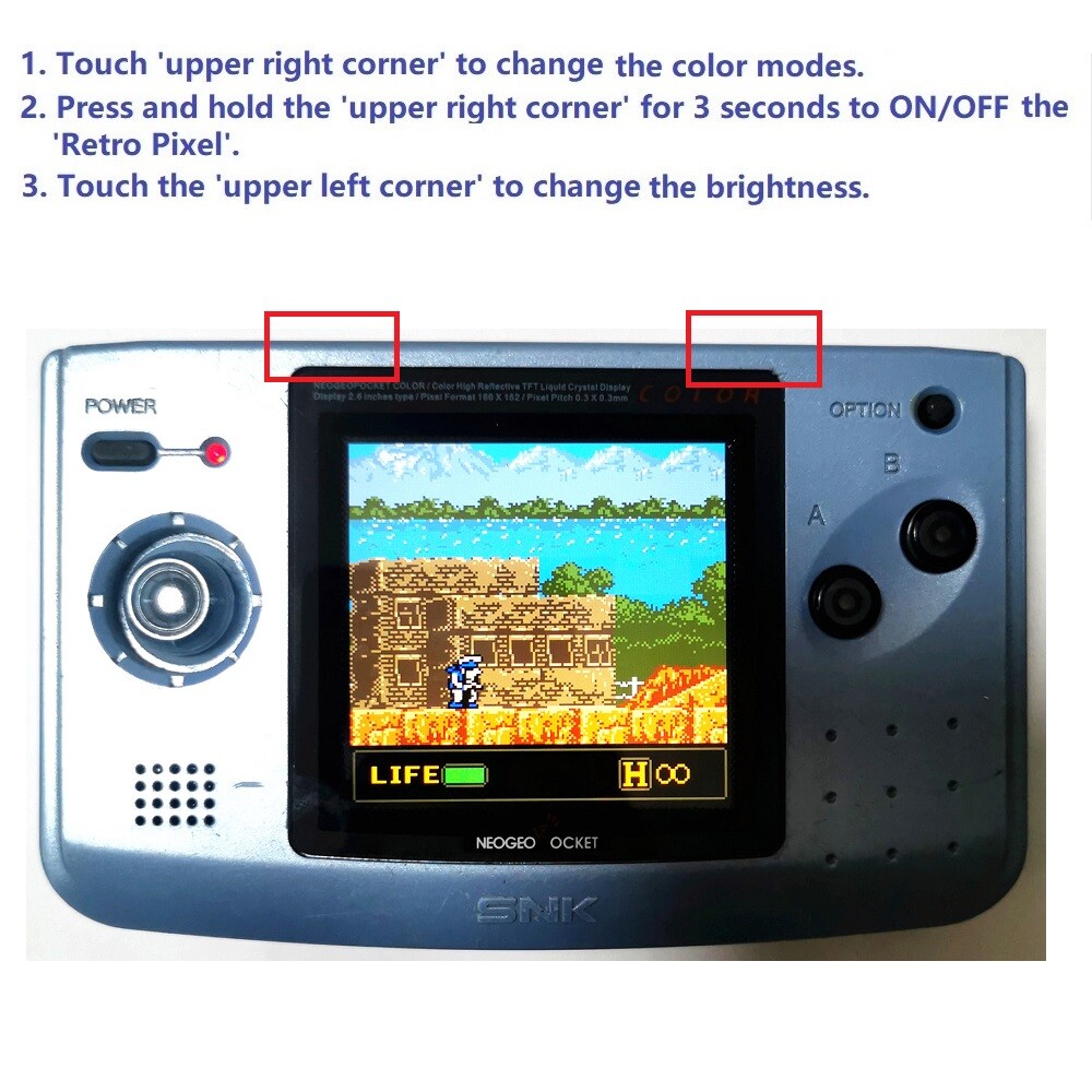 Retro Pixel IPS Backlight LCD Screen For NEO GEO Pocket Color NGPC Game Console