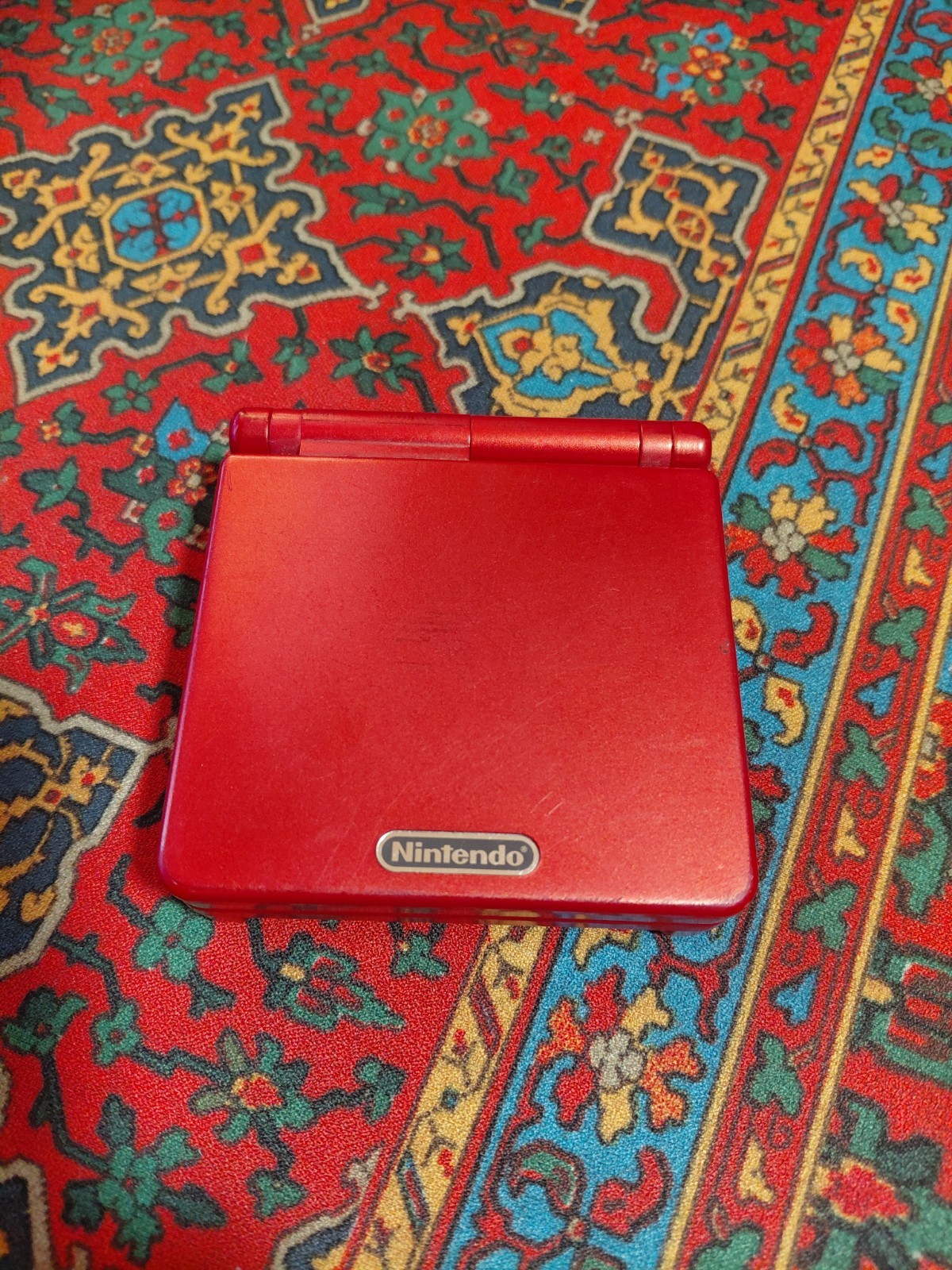Flame Red Game Boy Advance SP AGS – 001 + Games Pokemon Super Mario Nintendo LOT