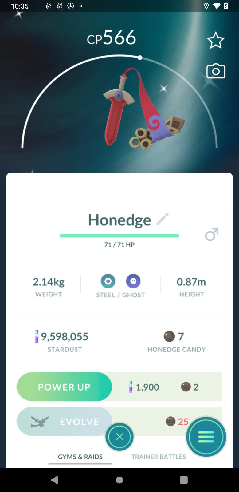 Shiny Honedge | Tr-de 1M – 20k stardust – PTC