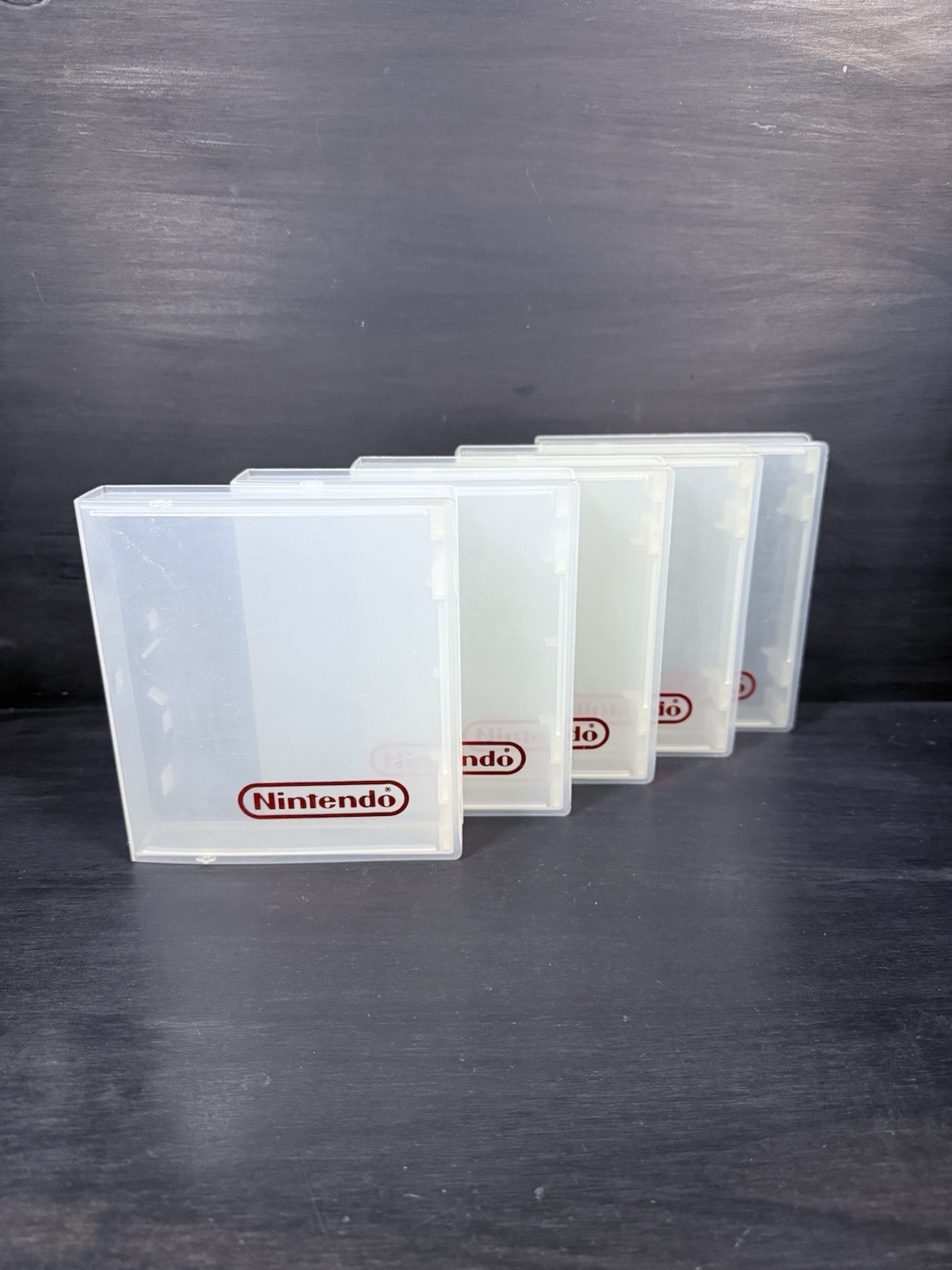 Lot of (5) Clear Plastic Nintendo NES Logo Cartridge Hard Clamshell Case – OEM